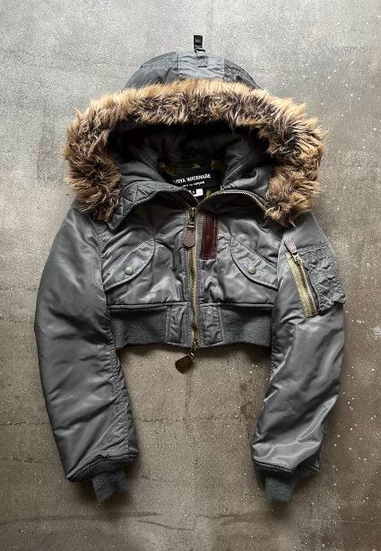 Junya Watanabe Pilot Jacket with Fur Collar & High-Waist Cropped Design Size US S / EU 44-46 / 1 - 1 Thumbnail