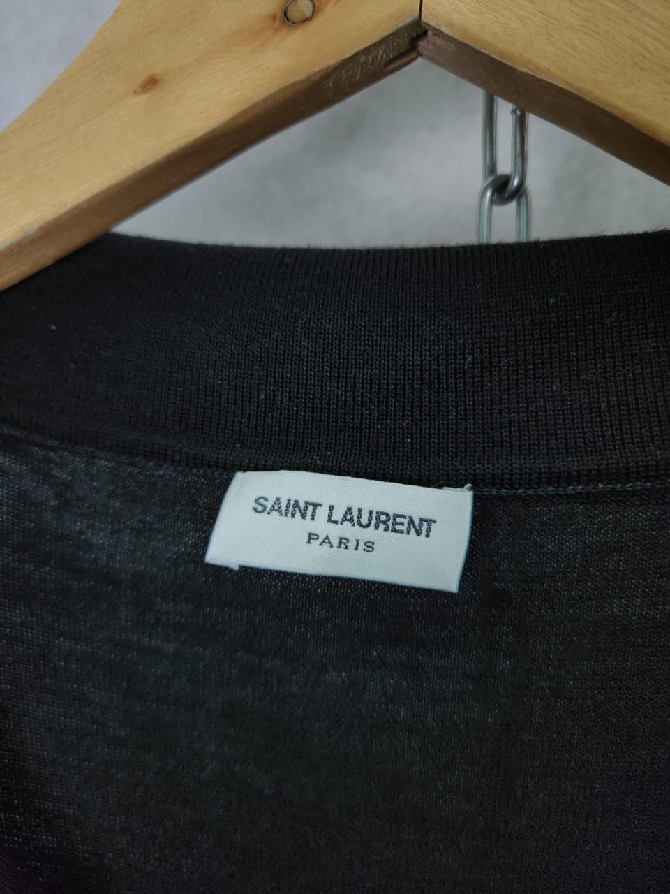 Saint Laurent Paris Saint Laurent Paris Black Italy Polo Shirt Size US L / EU 52-54 / 3 - 3 Thumbnail