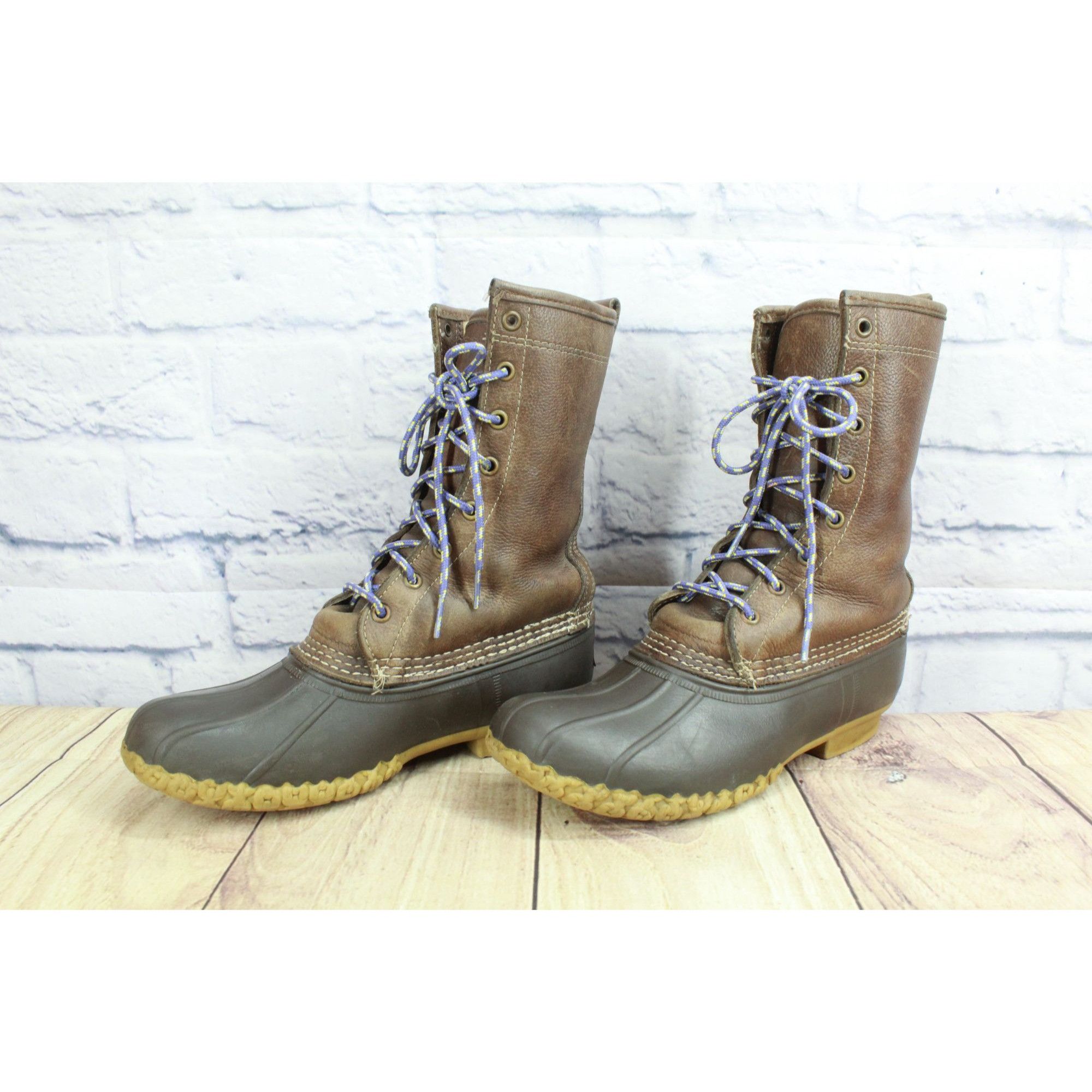 L.L. Bean LL Bean Brown Leather Shearling Mid Calf Duck Boots Size US 6 / IT 36 - 2 Thumbnail