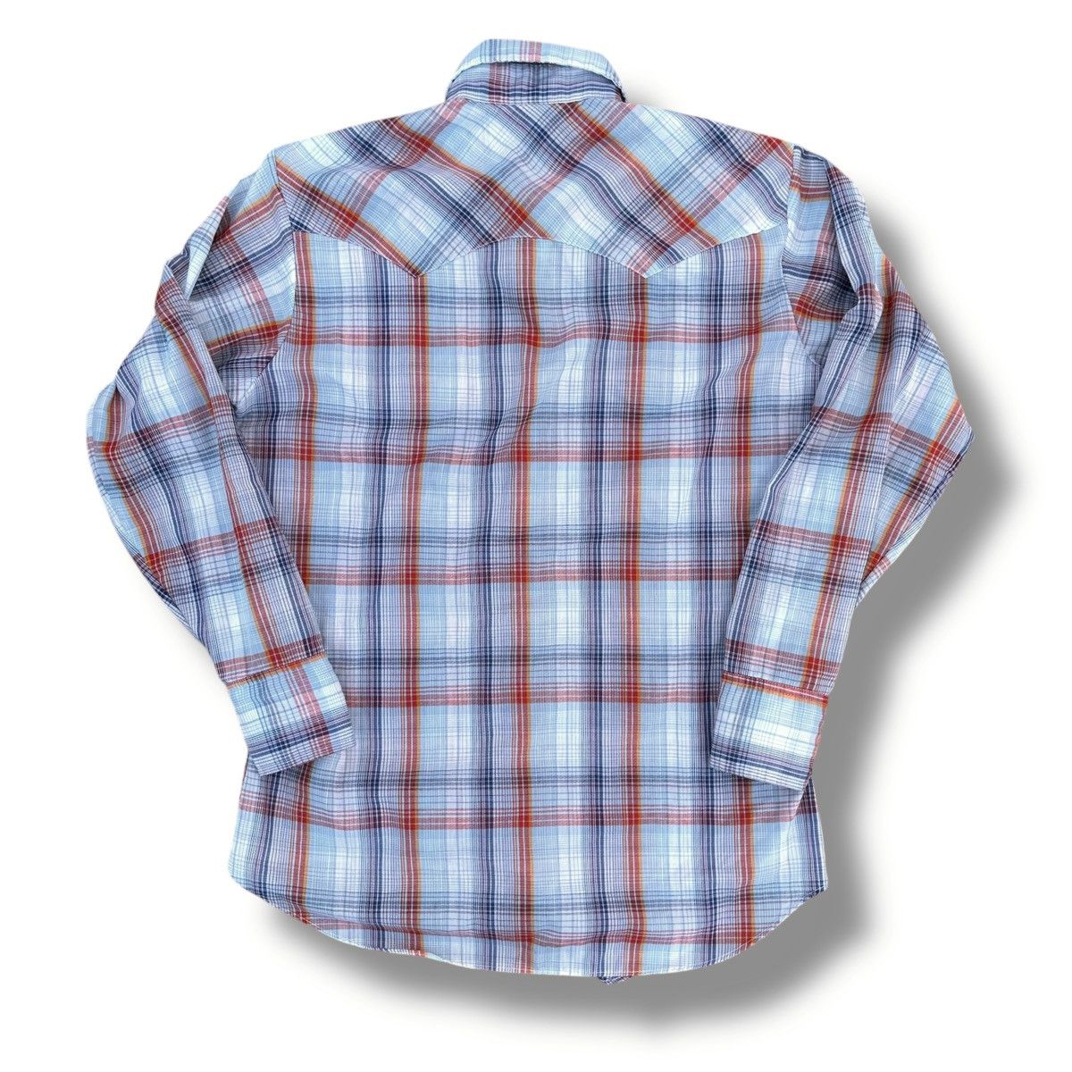 Levi's Vintage 70s-80s Levis Pearl Snap Western Plaid Shirt Blue Size US M / EU 48-50 / 2 - 2 Thumbnail