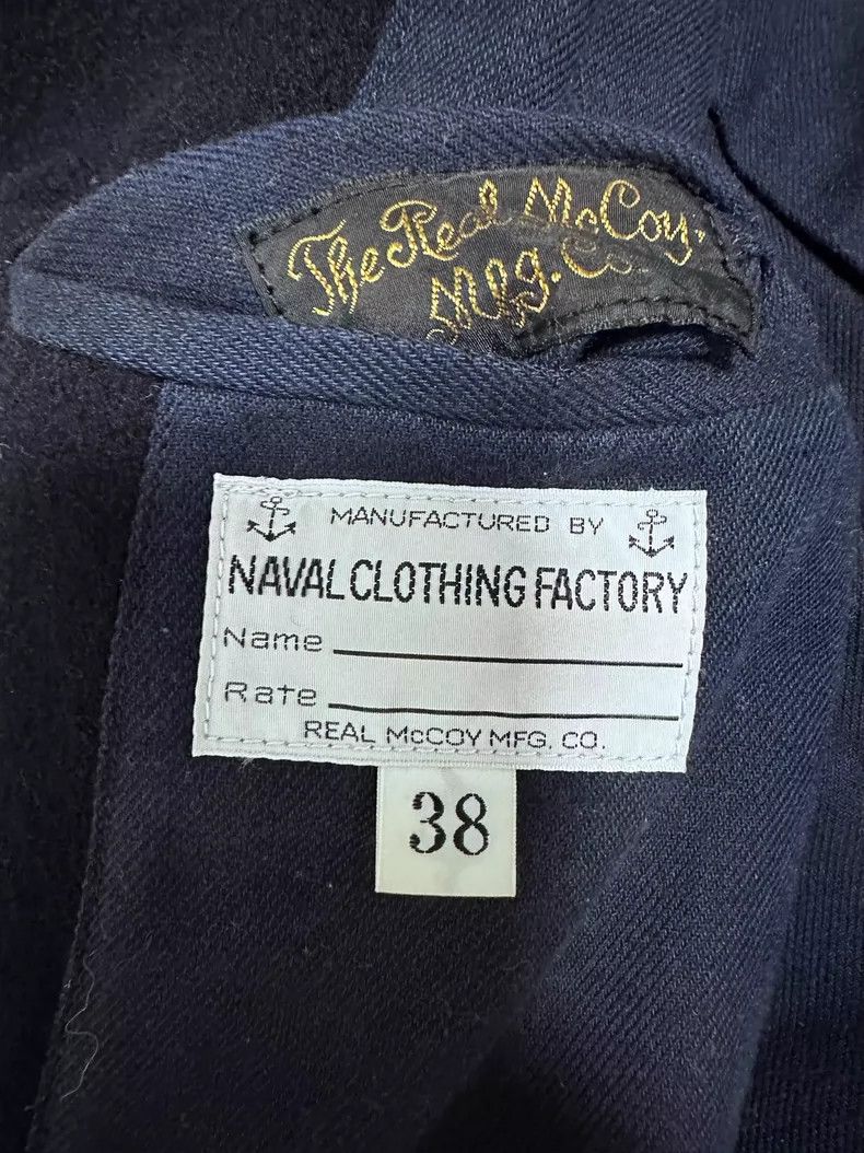 The Real McCoy's The Real McCoy Heavyweight Wool Navy Pea Coat Size US M / EU 48-50 / 2 - 5 Thumbnail