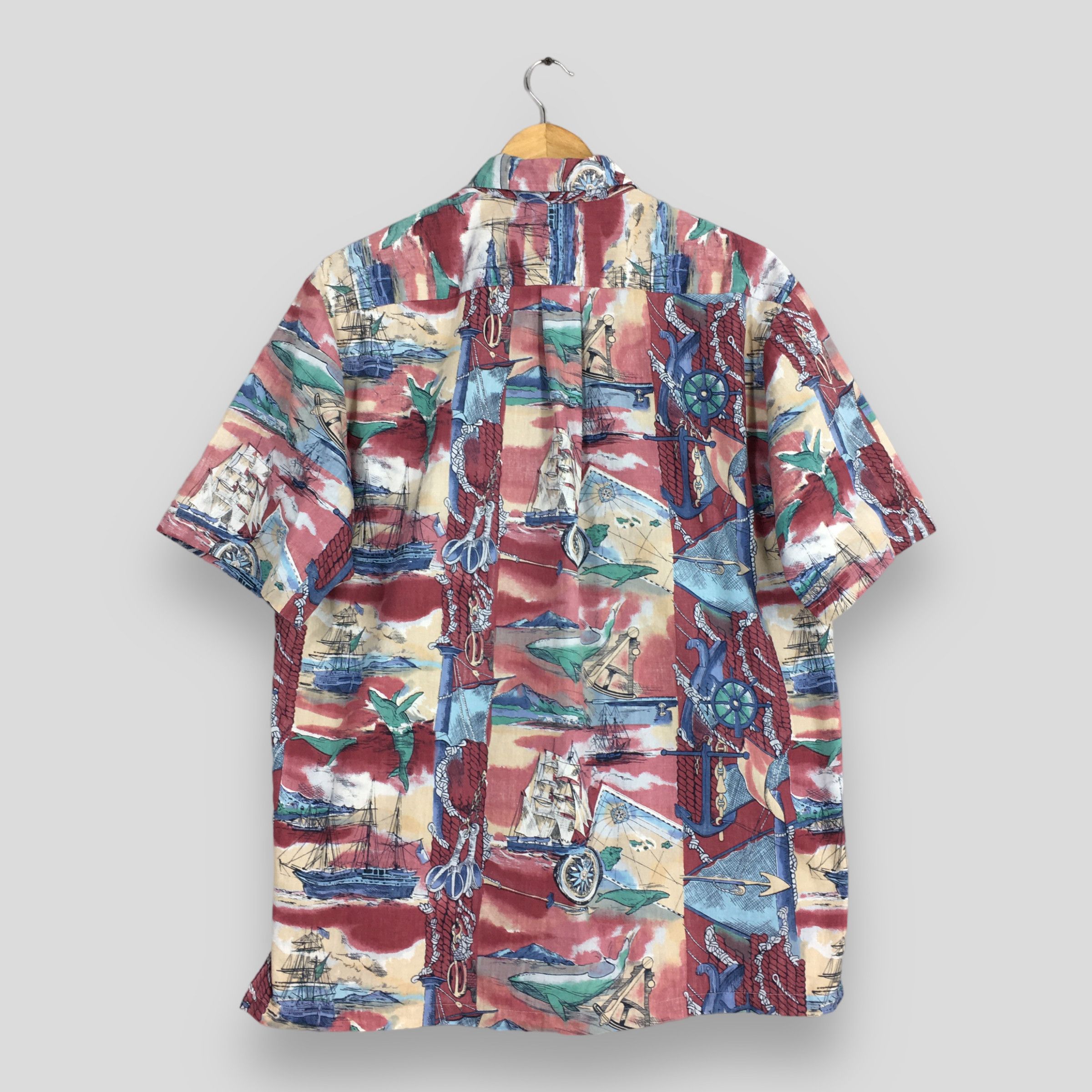 IOLANI Vintage Kalani Big Whale Sailing Beach Hawaiian Shirt XLarge Size US XL / EU 56 / 4 - 6 Thumbnail
