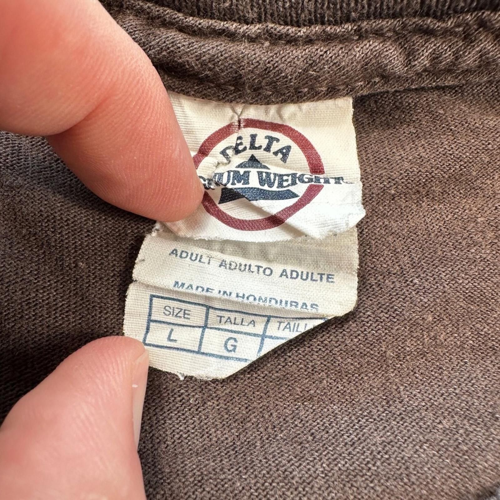 Delta Vintage 90s Redneck Hindsight T-Shirt Brown Mens Funny L Size US L / EU 52-54 / 3 - 4 Thumbnail