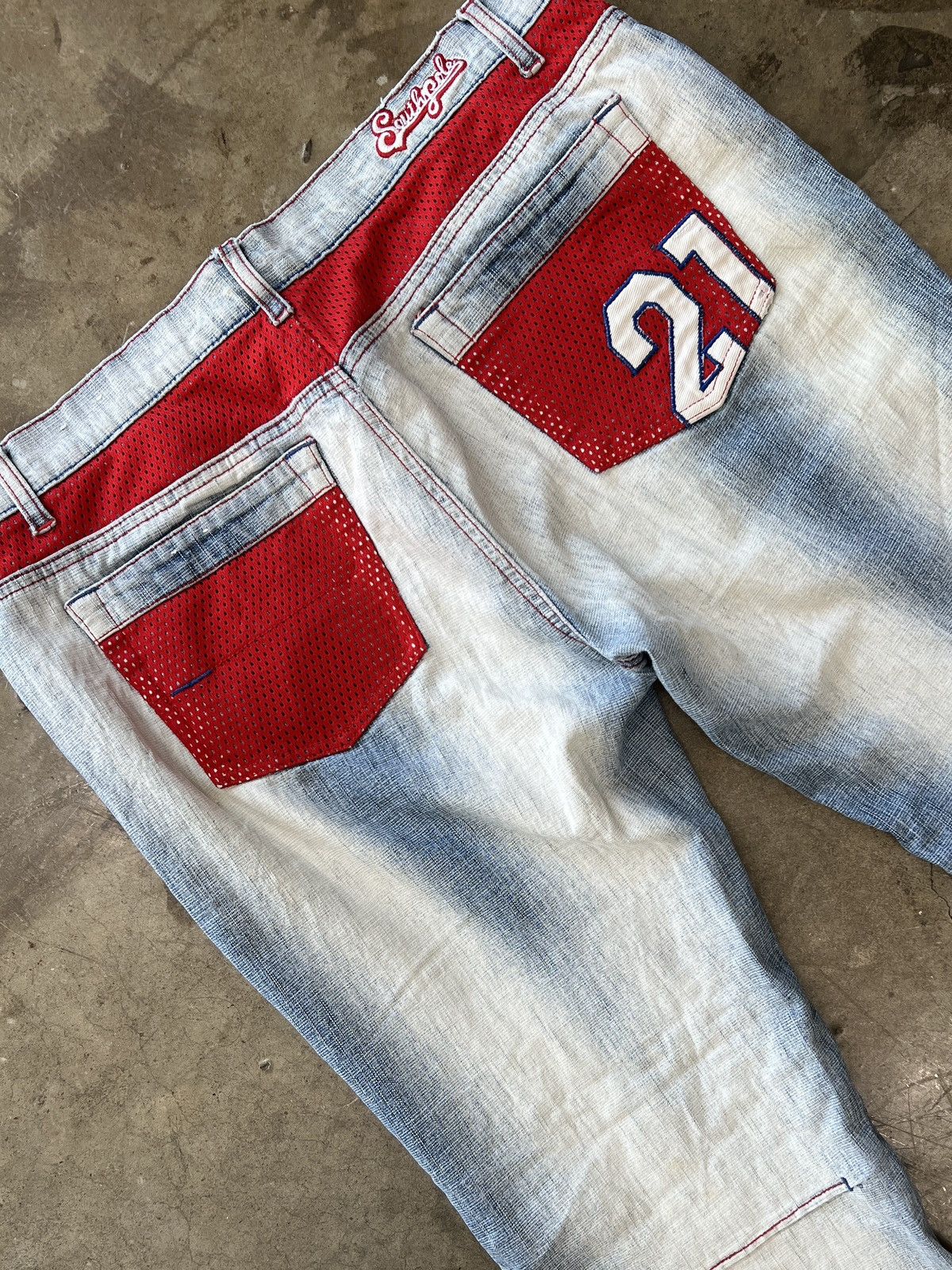 Southpole × Vintage Vintage Y2k Southpole Mesh All Crew Members Denim W Pant 13 Size 36" / US 14 / IT 50 - 4 Thumbnail