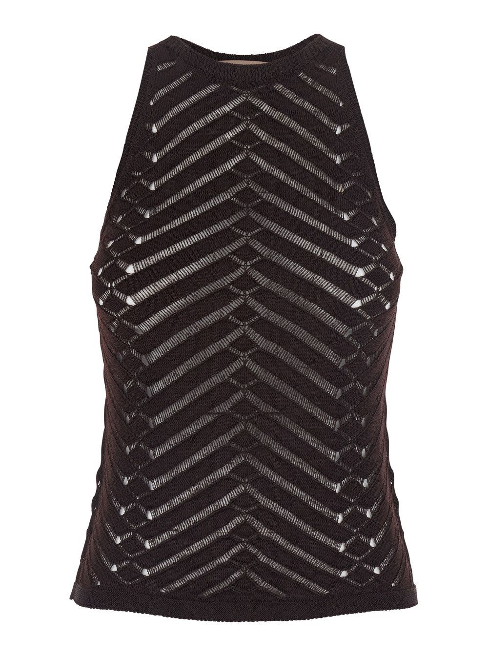 TWINSET Top 'KNITTED TOP' Brown with Elegant Design in Viscose Women Size M / US 6-8 / IT 42-44 - 1 Thumbnail