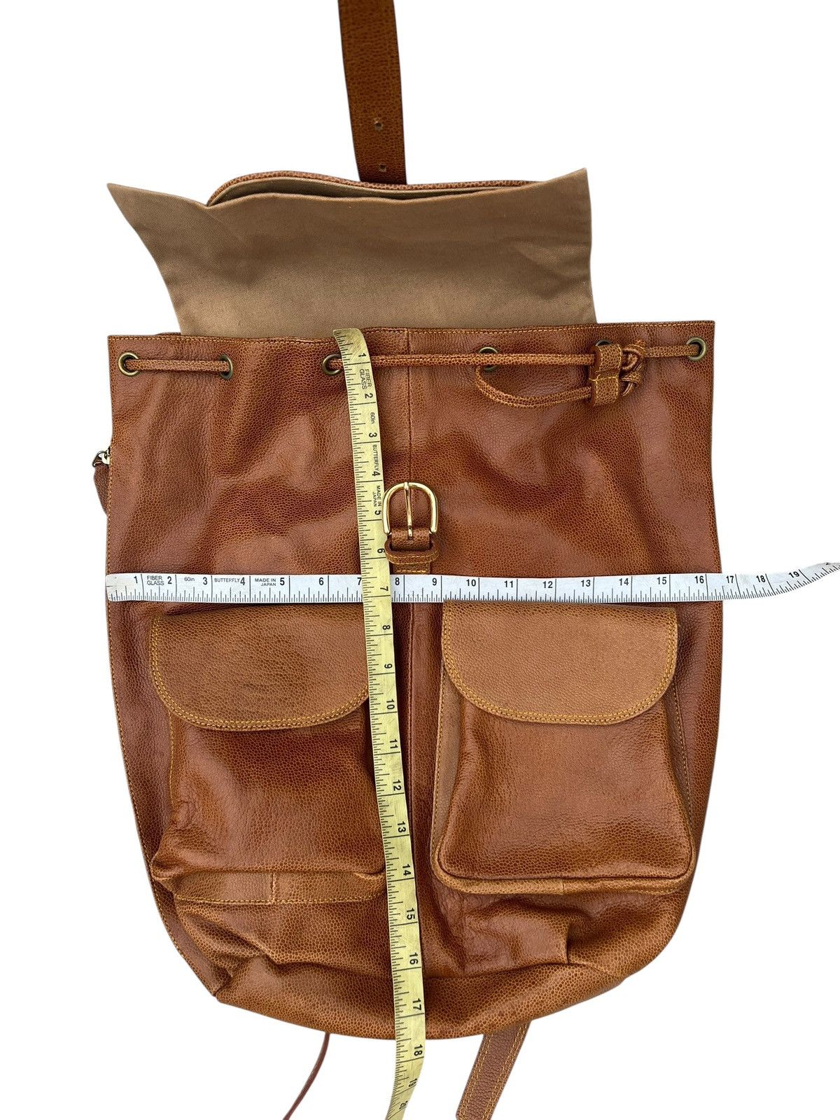 Leather Vintage L’ Homme Femme Leather Backpack Bag Size ONE SIZE - 24 Thumbnail