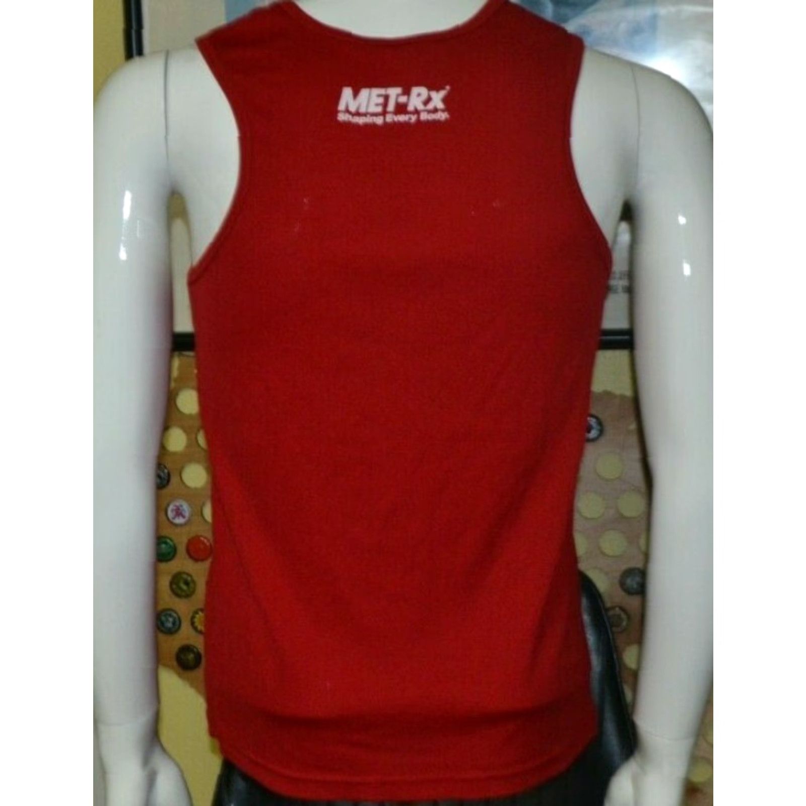 Vintage MET-RX Warriors Workout Tank Top Shirt Medium Men's Red Athletic Sleeveless Body Building Shirt Size US M / EU 48-50 / 2 - 4 Thumbnail