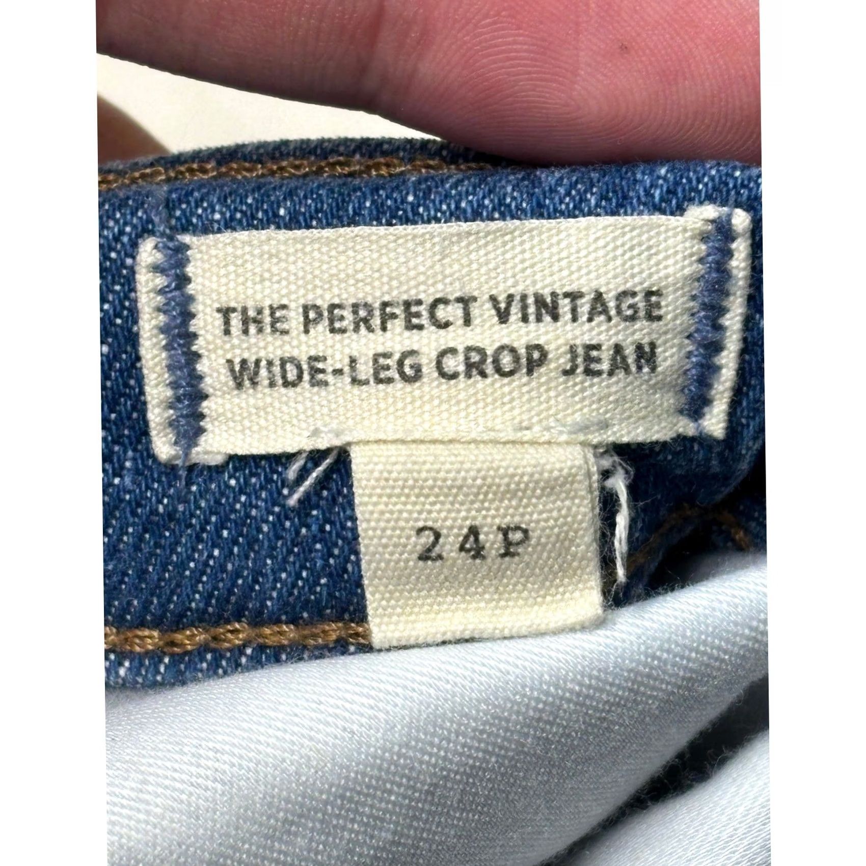 Madewell VINTAGE Madewell The Perfect Vintage Wide-Leg Crop Jean Blue Womens 24P W26 L24 Jeans Regular High-Rise 5-Pocket Cotton Blend Stretch Denim Size 42" / US 20 - 5 Thumbnail
