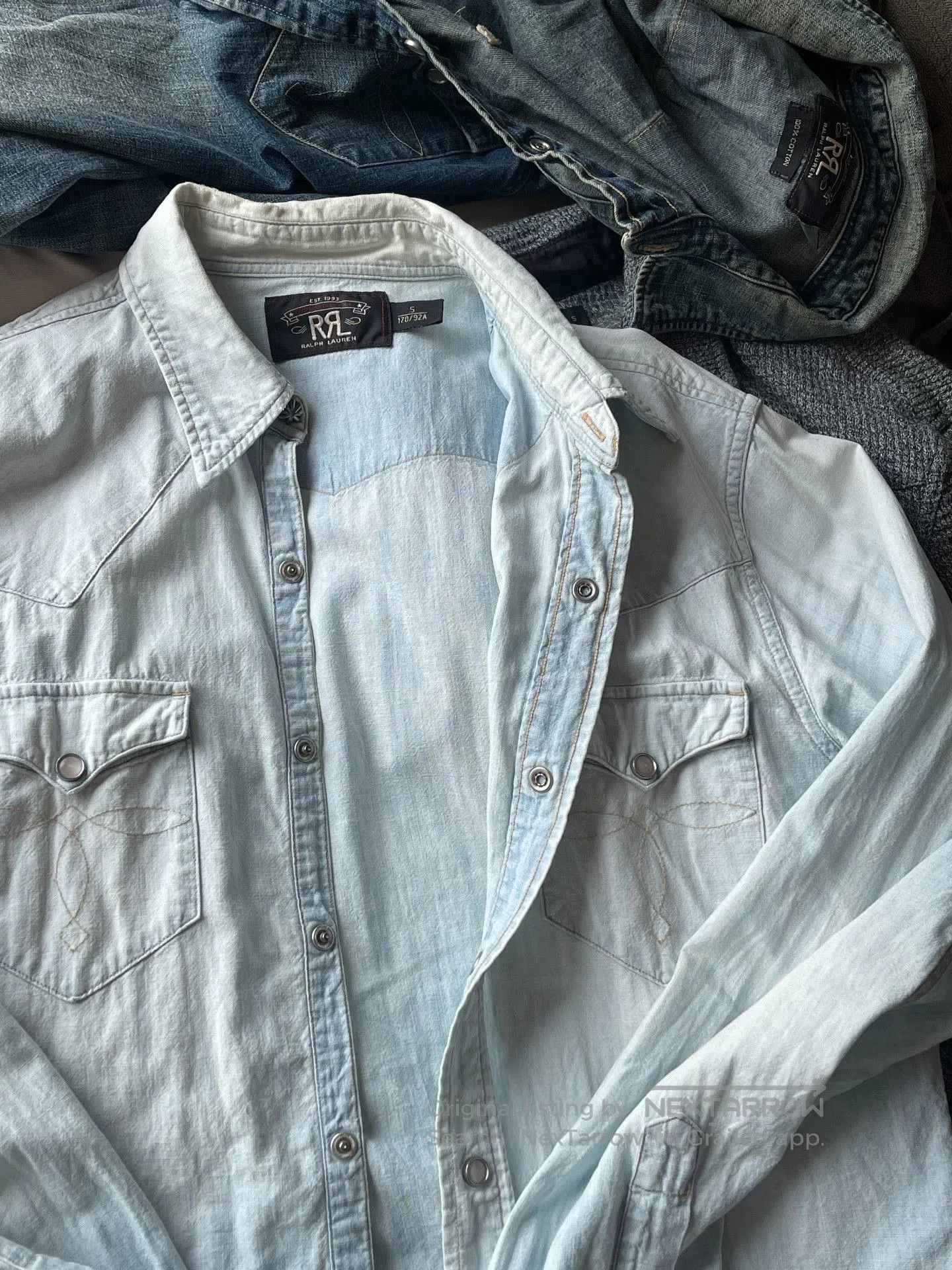 RRL Ralph Lauren RRL Washed Blue Shirt. Size US S / EU 44-46 / 1 - 3 Thumbnail