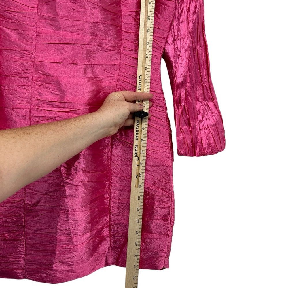 NOCTURNE NOCTURNE LIMITED EDITION BALLOON SLEEVE FUCHSIA DRAPED DRESS Size M / US 6-8 / IT 42-44 - 7 Thumbnail