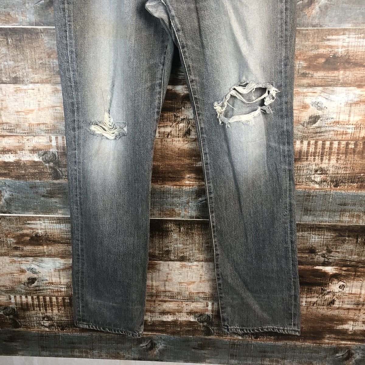 Edwin DL Edwin 503 Black Distressed Denim Pants #C278 Size US 34 / EU 50 - 6 Thumbnail