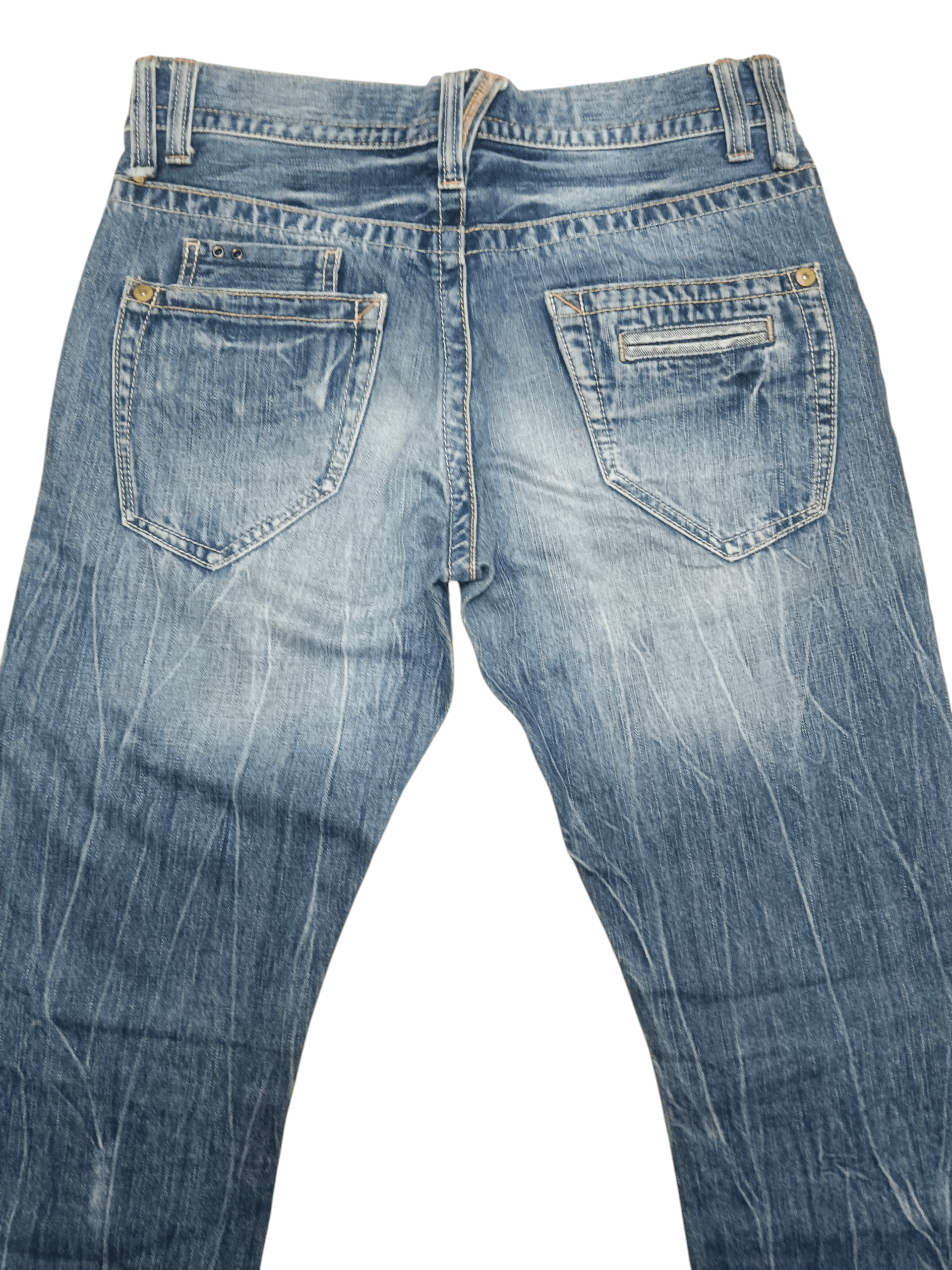 Naval Clothing Factory Navi Produce Thunder Whiskers Stone Wash Flare Denim Size US 31 - 4 Thumbnail