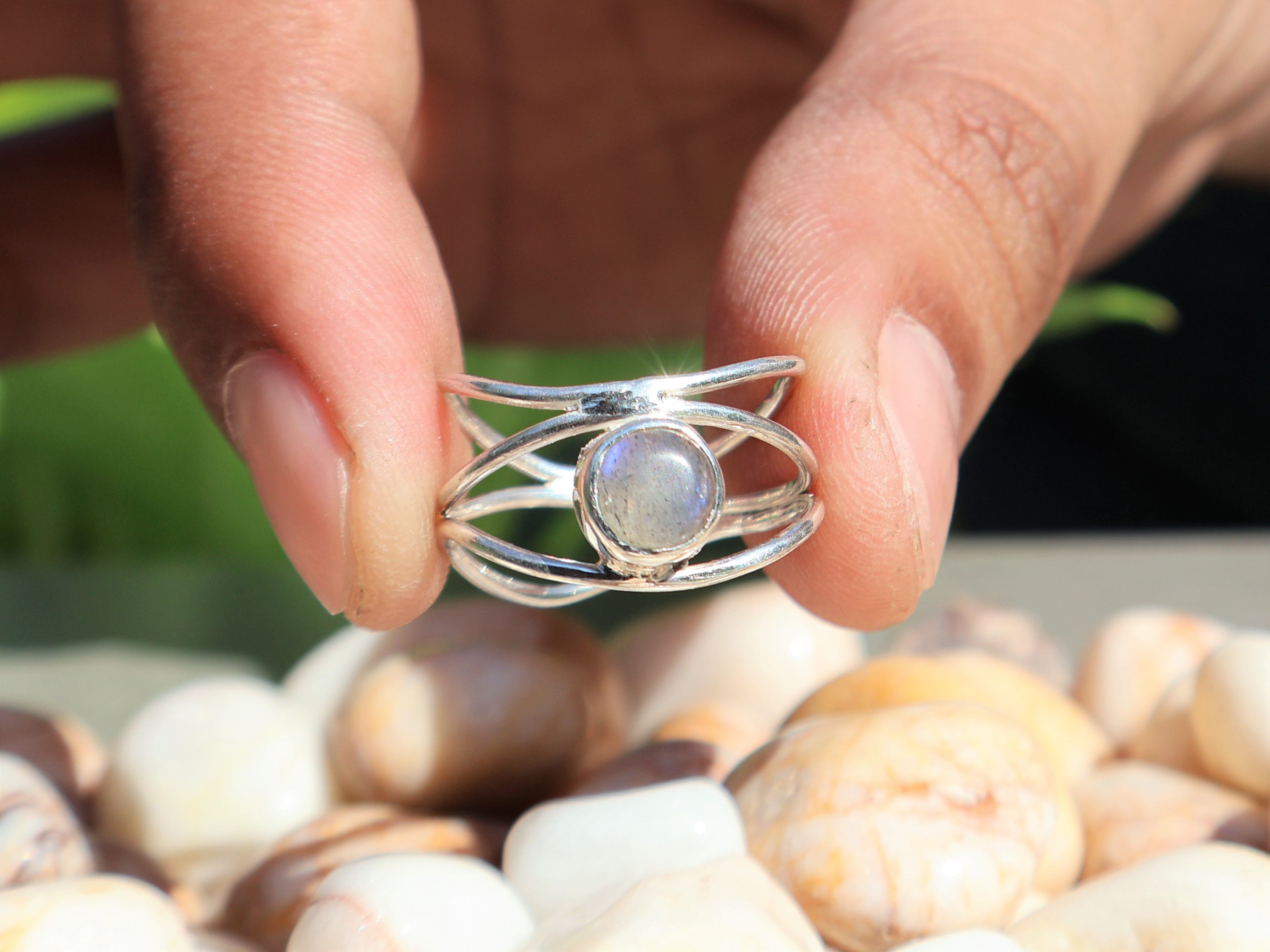 Handmade Labradorite Silver Ring, Sterling Silver Handmade Jewelry, Size ONE SIZE - 5 Thumbnail