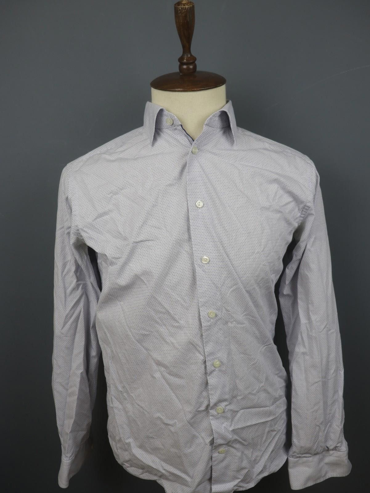 Eton Eton White Geometric 100% Cotton Dress Shirt Size 41 Size 38R - 1 Thumbnail