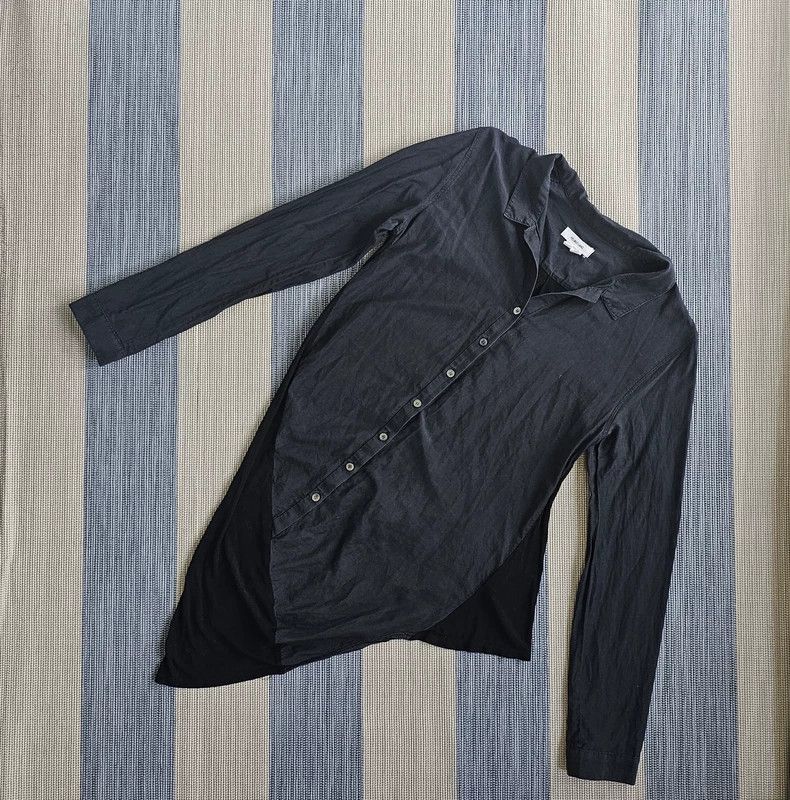 Helmut Lang Helmut Lang Asymmetric Long Sleeve Shirt- dmc Size US L / EU 52-54 / 3 - 1 Thumbnail