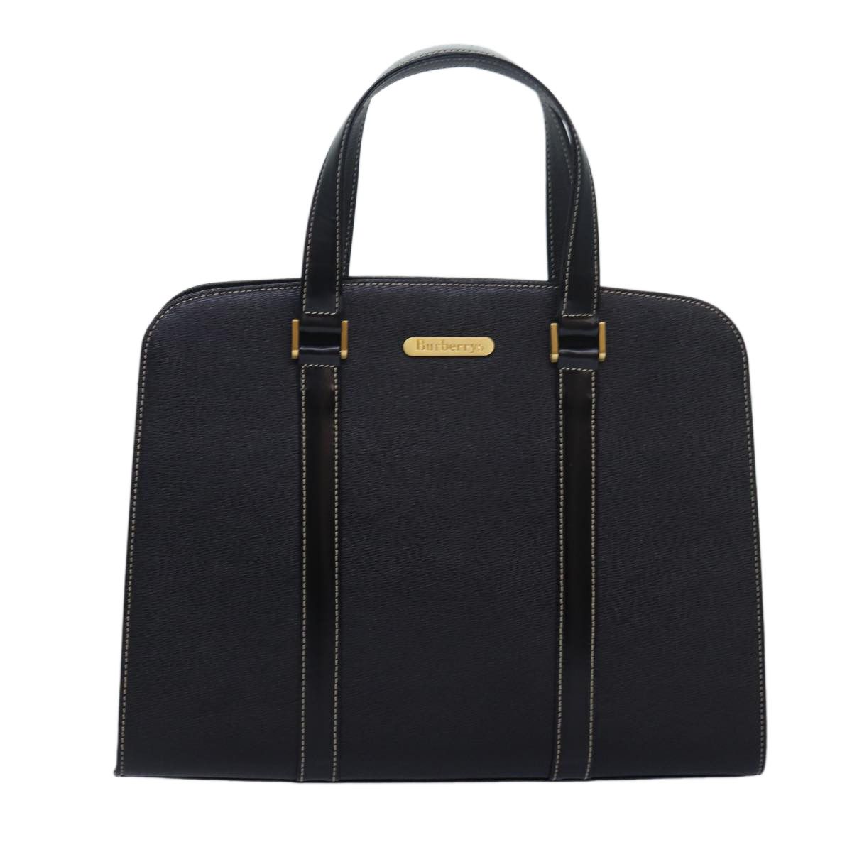 Burberry Black Leather Handbag (Pre-Owned) Size ONE SIZE - 1 Thumbnail