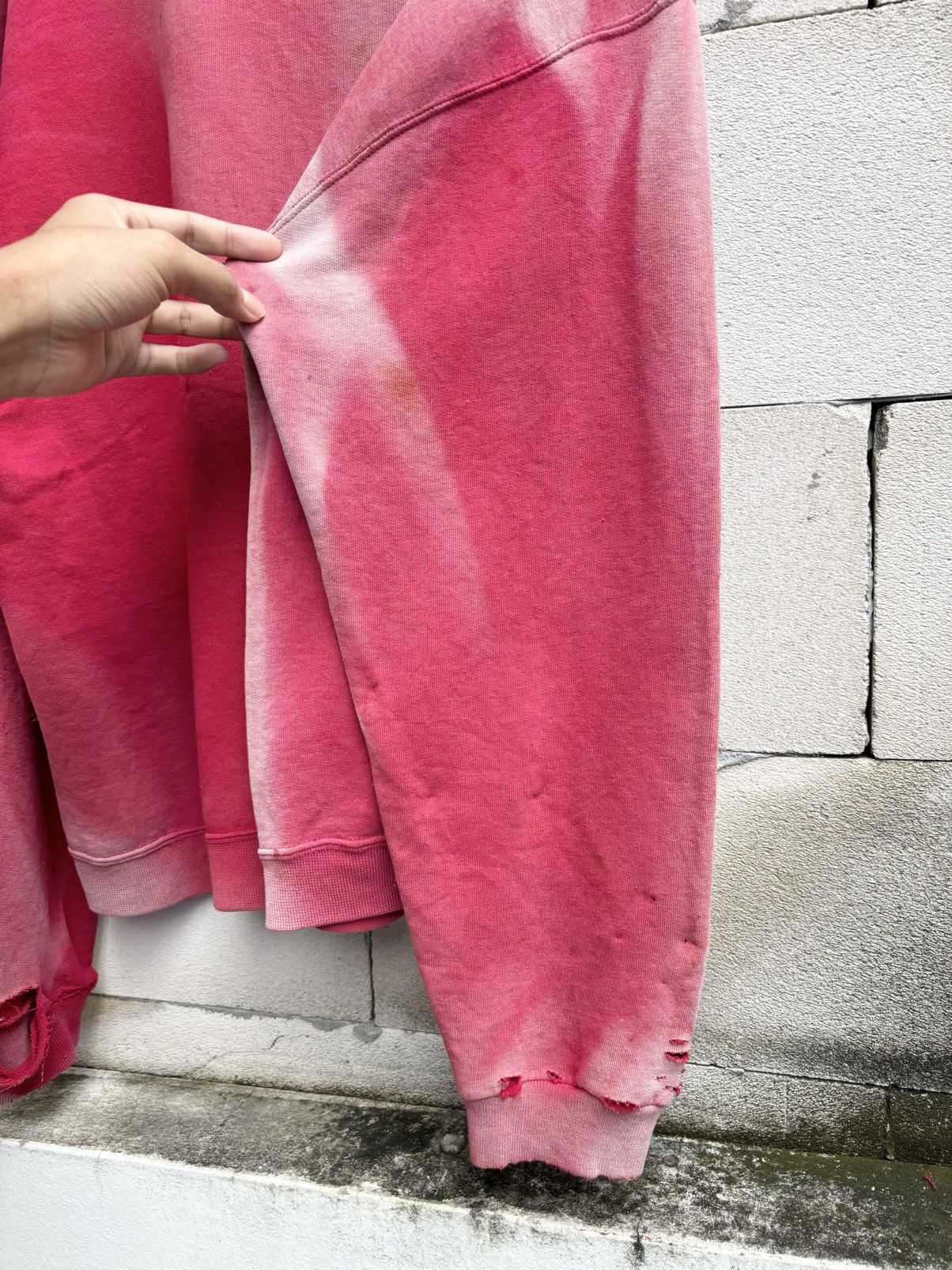 Vintage Distressed Thrashed Red Faded Sweatshirt ERD Boxy Size US XL / EU 56 / 4 - 9 Thumbnail