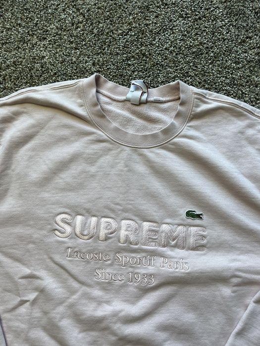 Supreme lacoste crewneck outlet pink