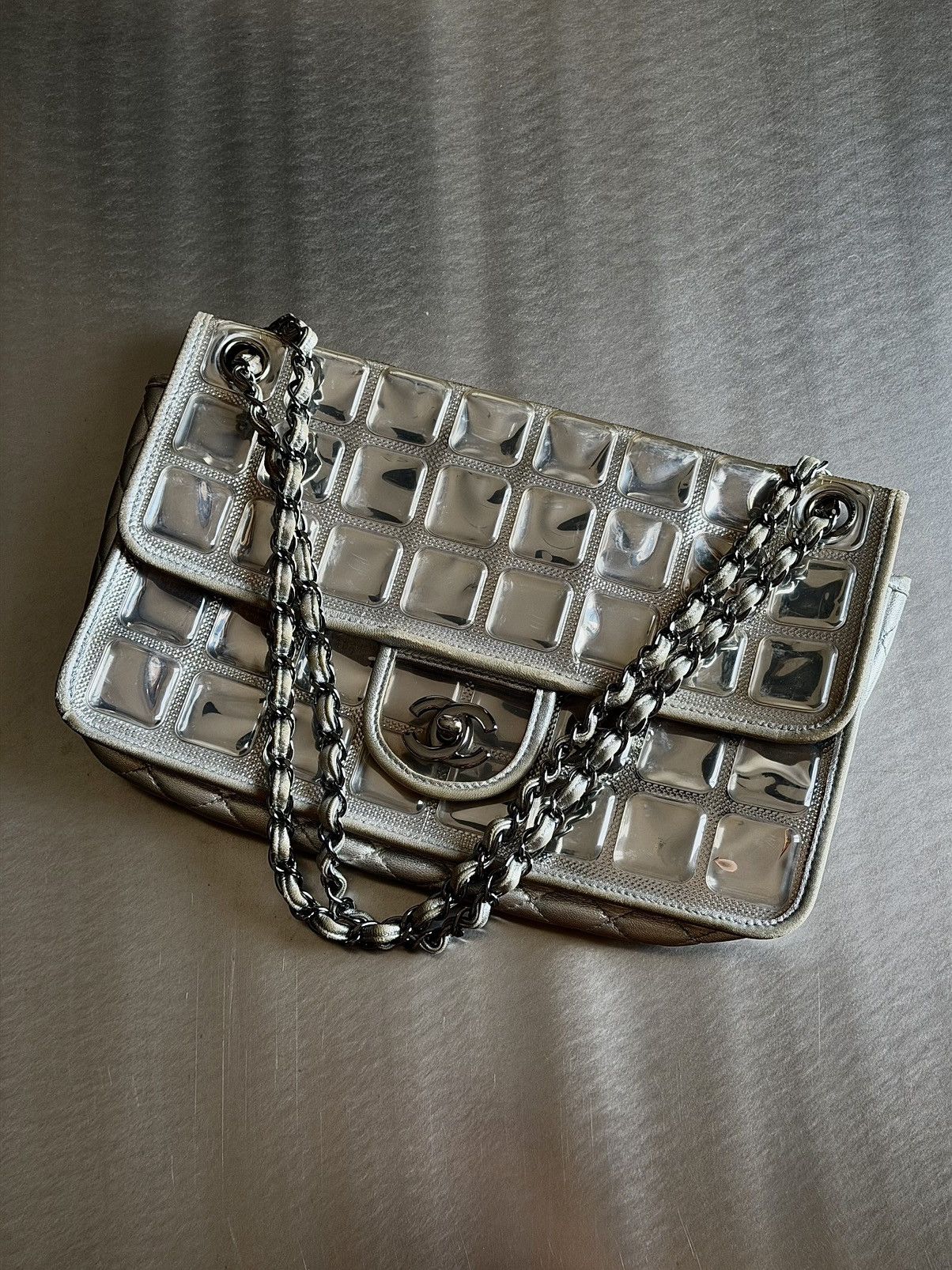Chanel Chanel - Karl Lagerfeld - 2008 - Silver Ice Cube Flap Bag Size ONE SIZE - 1 Thumbnail