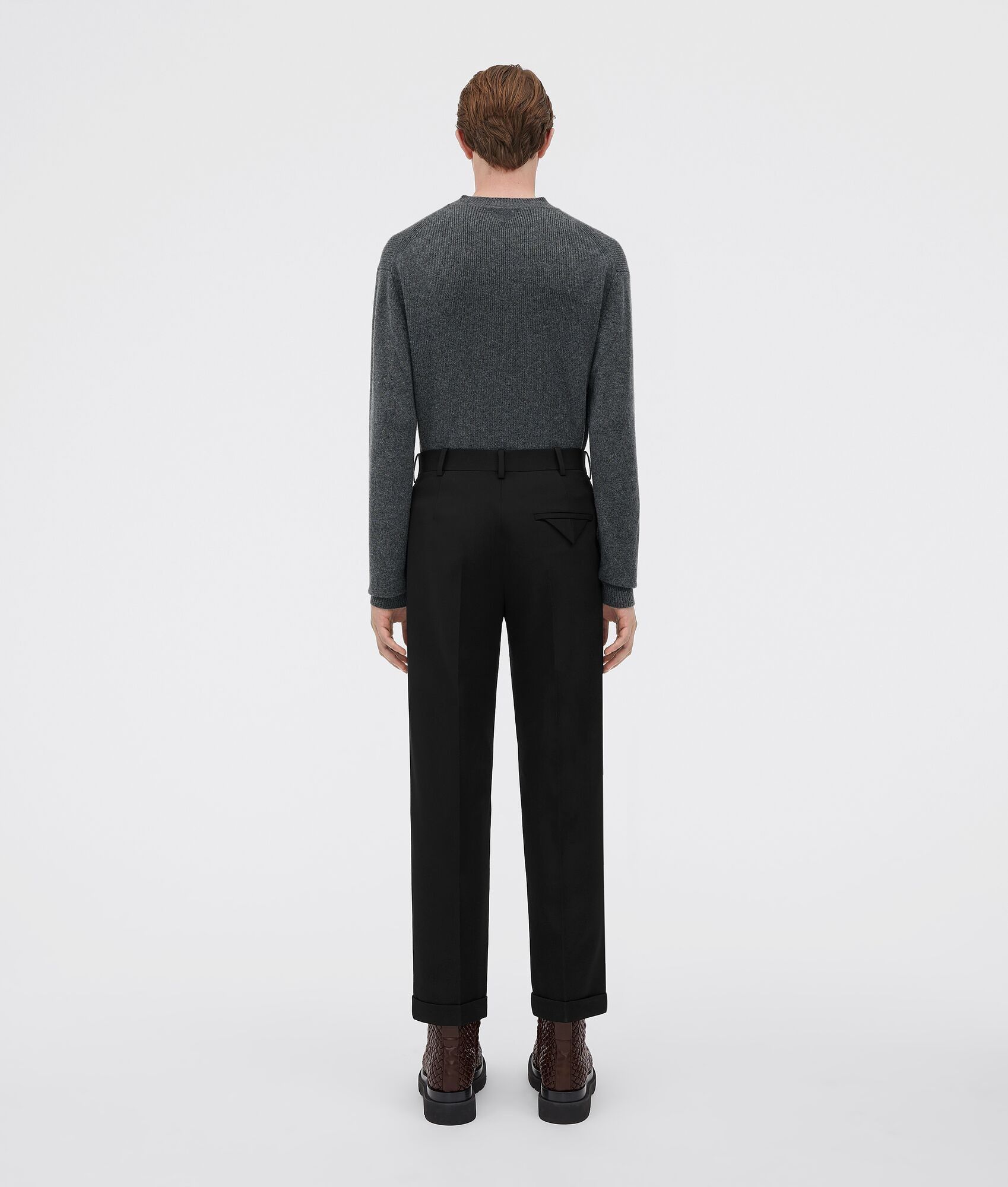 Bottega Veneta o1n1vont0125 Cropped Leg Grain De Poudre Trousers in Black Size US 36 / EU 52 - 3 Thumbnail