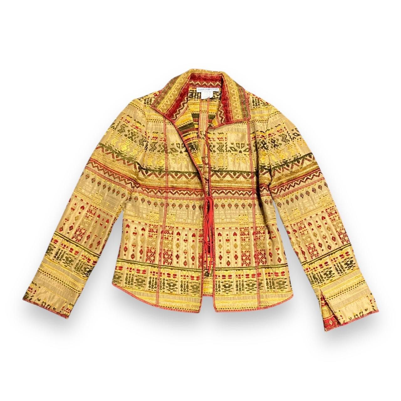 Designer Regal Jacquard Tie Front Jacket Size S / US 4 / IT 40 - 1 Thumbnail