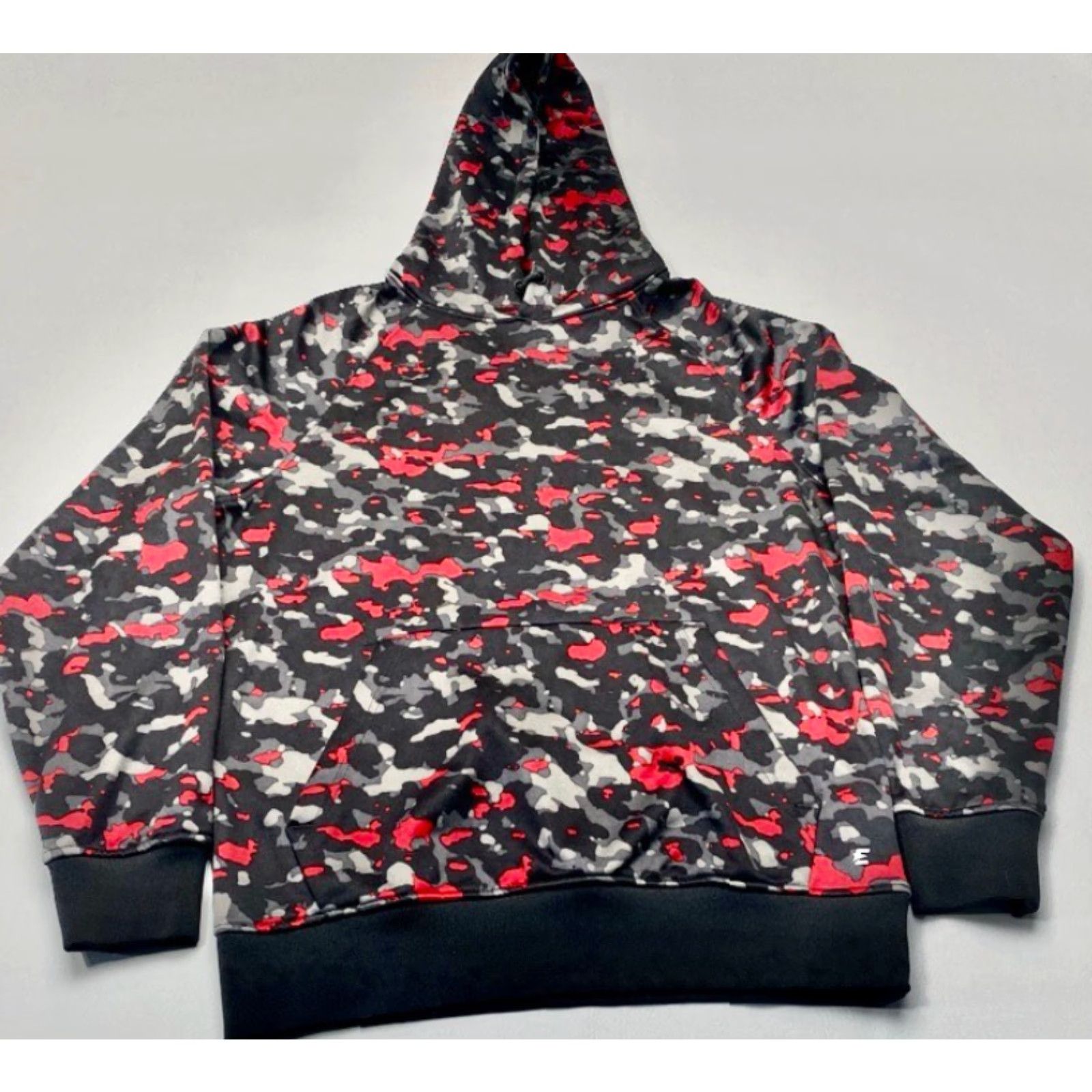 Vintage VINTAGE Eastbay Hoodie Sweatshirt Mens Medium Red/Black/Gray Camo Fleece Pullover 8502 Size US M / EU 48-50 / 2 - 2 Thumbnail