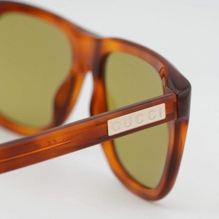Gucci Gucci GG2077S 005 Sunglasses Havana Square Frame, Green Size ONE SIZE - 6 Thumbnail