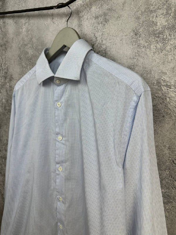 Pal Zileri Pal Zileri Luxury Italian Cotton Poplin Micro Check Shirt Size US XXL / EU 58 / 5 - 5 Thumbnail