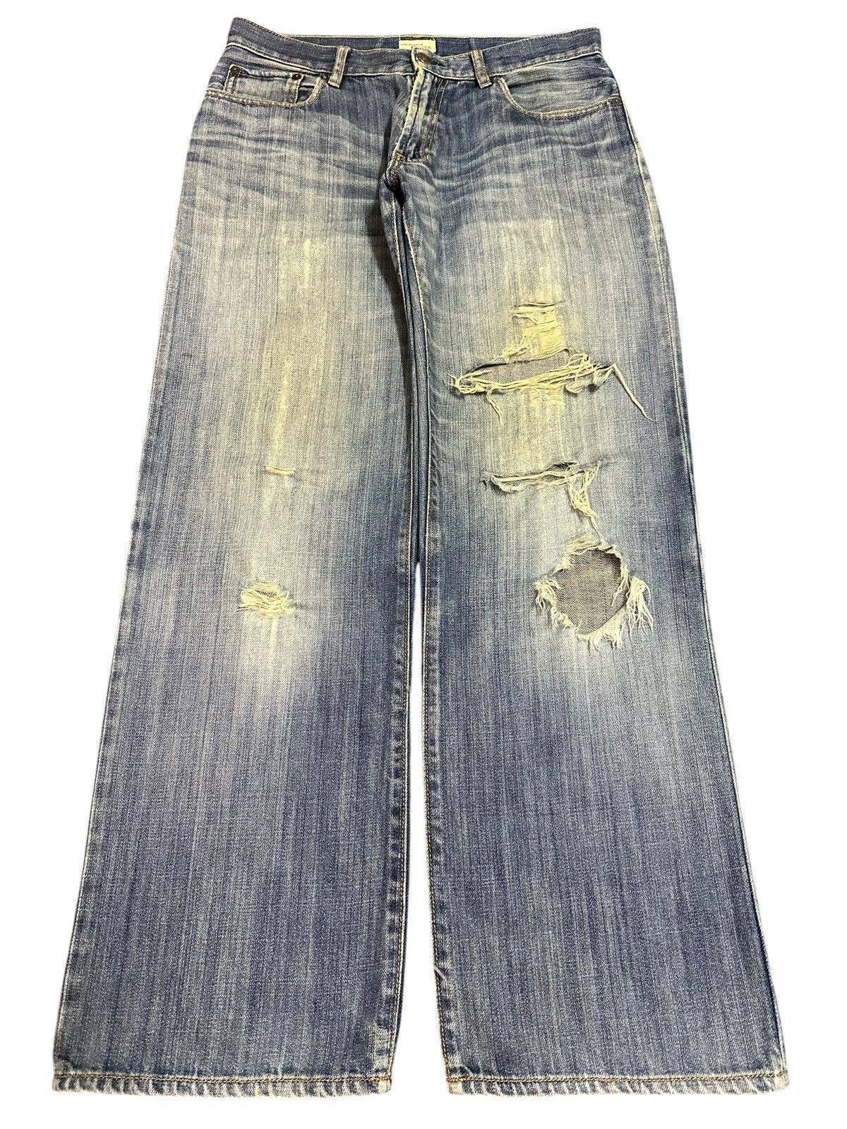 Gap Vintage Gap Blue Faded Wash Distressed Style Baggy Jeans Size US 32 / EU 48 - 1 Thumbnail
