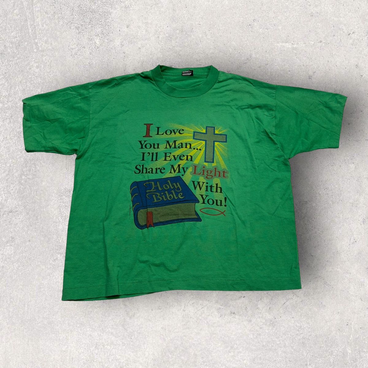 Fruit Of The Loom × Vintage Vintage Jesus tee Size US XL / EU 56 / 4 - 1 Thumbnail