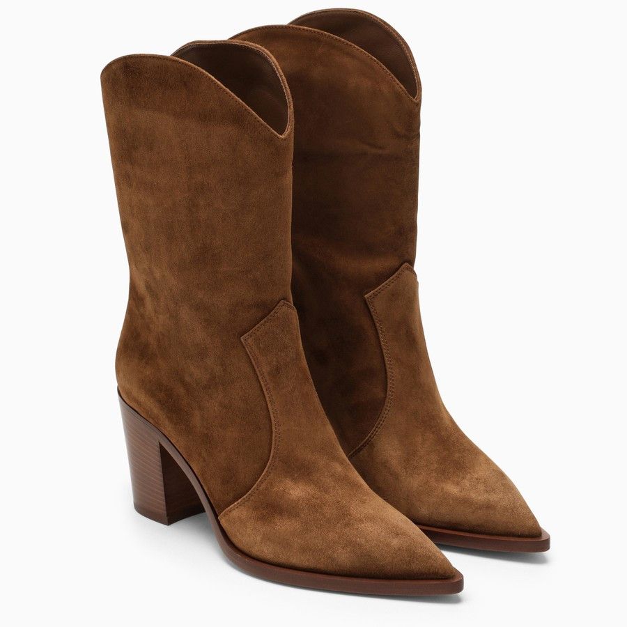 Gianvito Rossi o1d2blof0824 Suede Boots in Brown Size US 9 / IT 39 - 2 Thumbnail