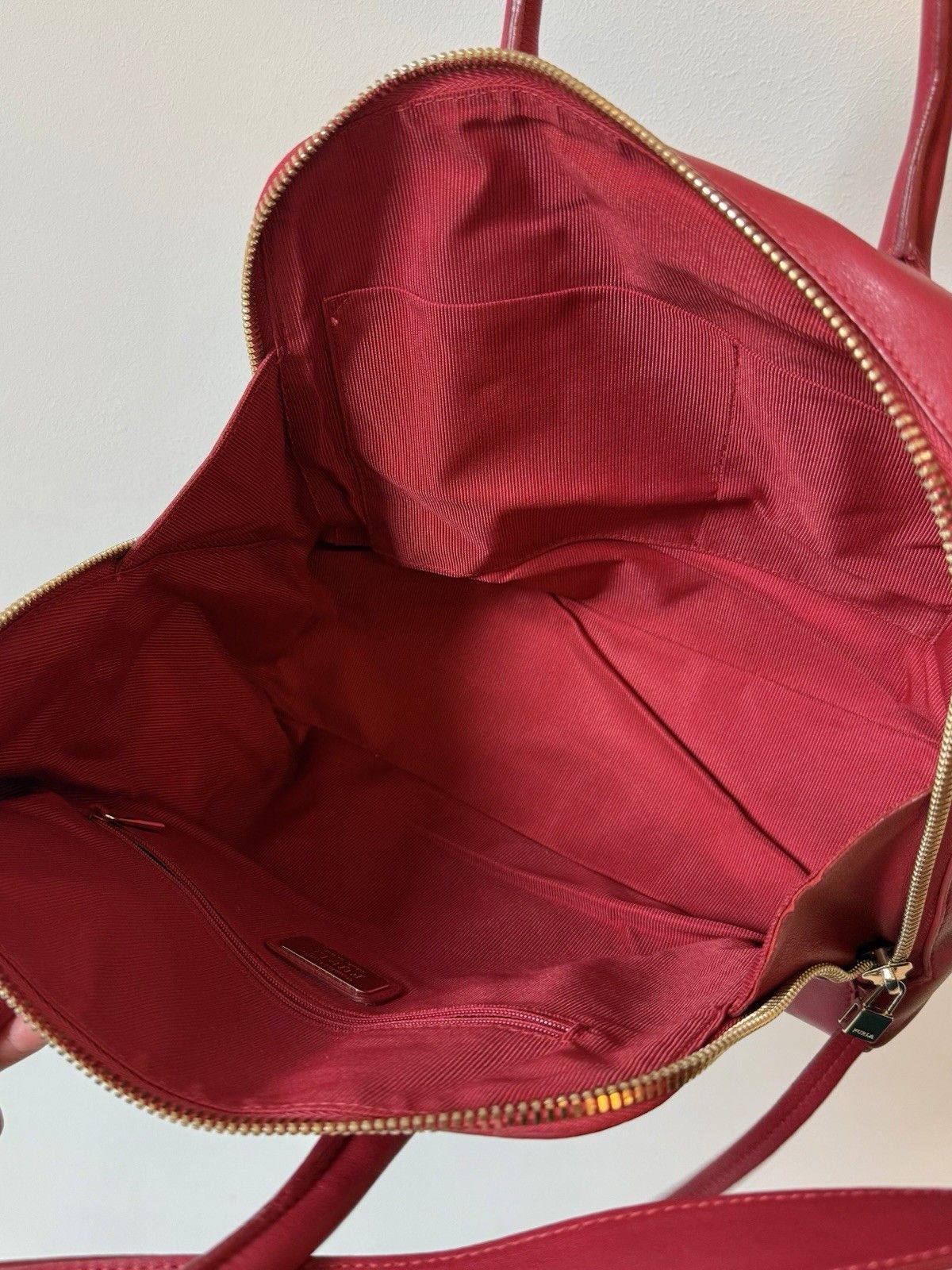 Furla Furla Twiggy Red Hand satchel Bag Leather 2 Way Tote Bag Size ONE SIZE - 17 Thumbnail
