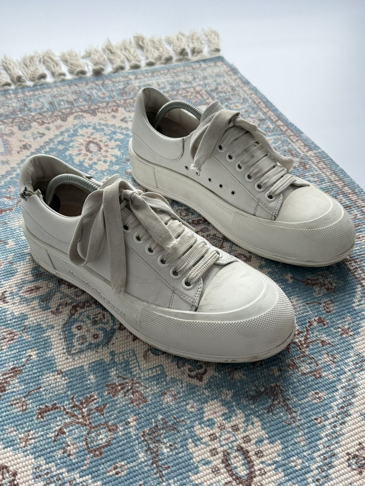 Alexander McQueen Alexander McQueen Deck Lace-Up Plimsoll Leather Shoes Sz43,5 Size US 10.5 / EU 43-44 - 2 Thumbnail