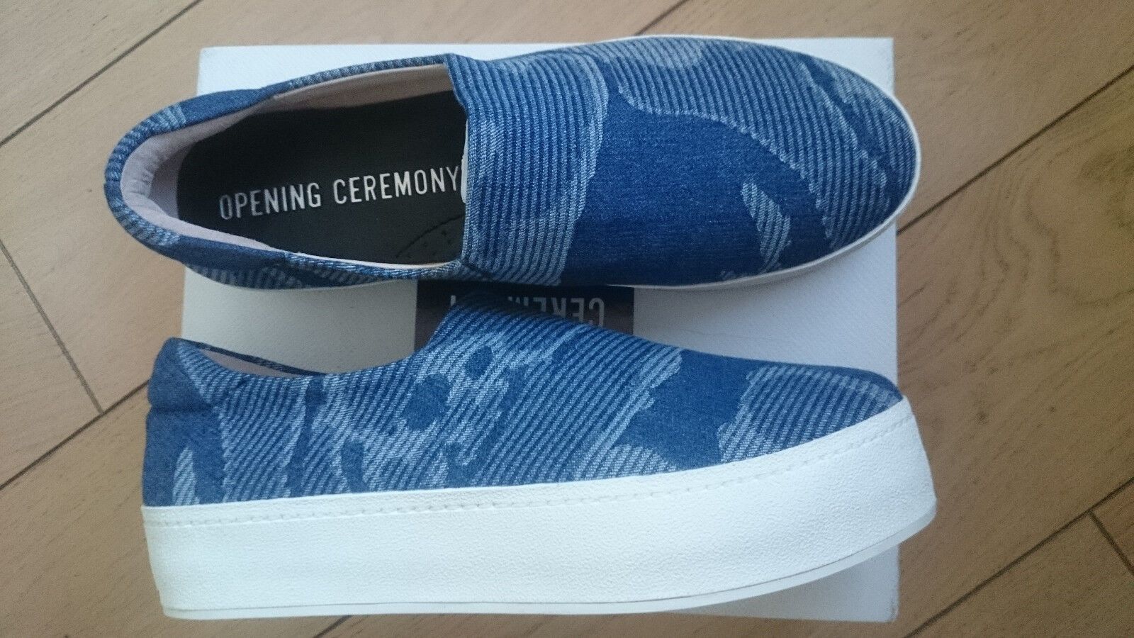 Opening Ceremony Denim Slip-On Platform Sneakers Size US 11 / IT 41 - 3 Thumbnail