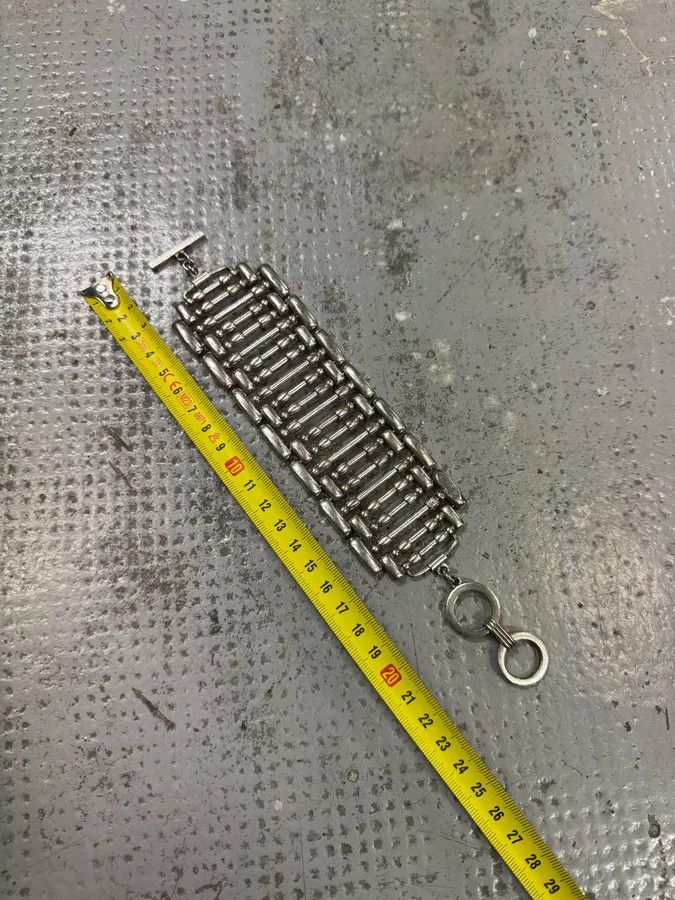 Jean Paul Gaultier 2000s Jean Paul Gaultier Roman Pillar Stainless Steel Bracelet Size ONE SIZE - 8 Thumbnail