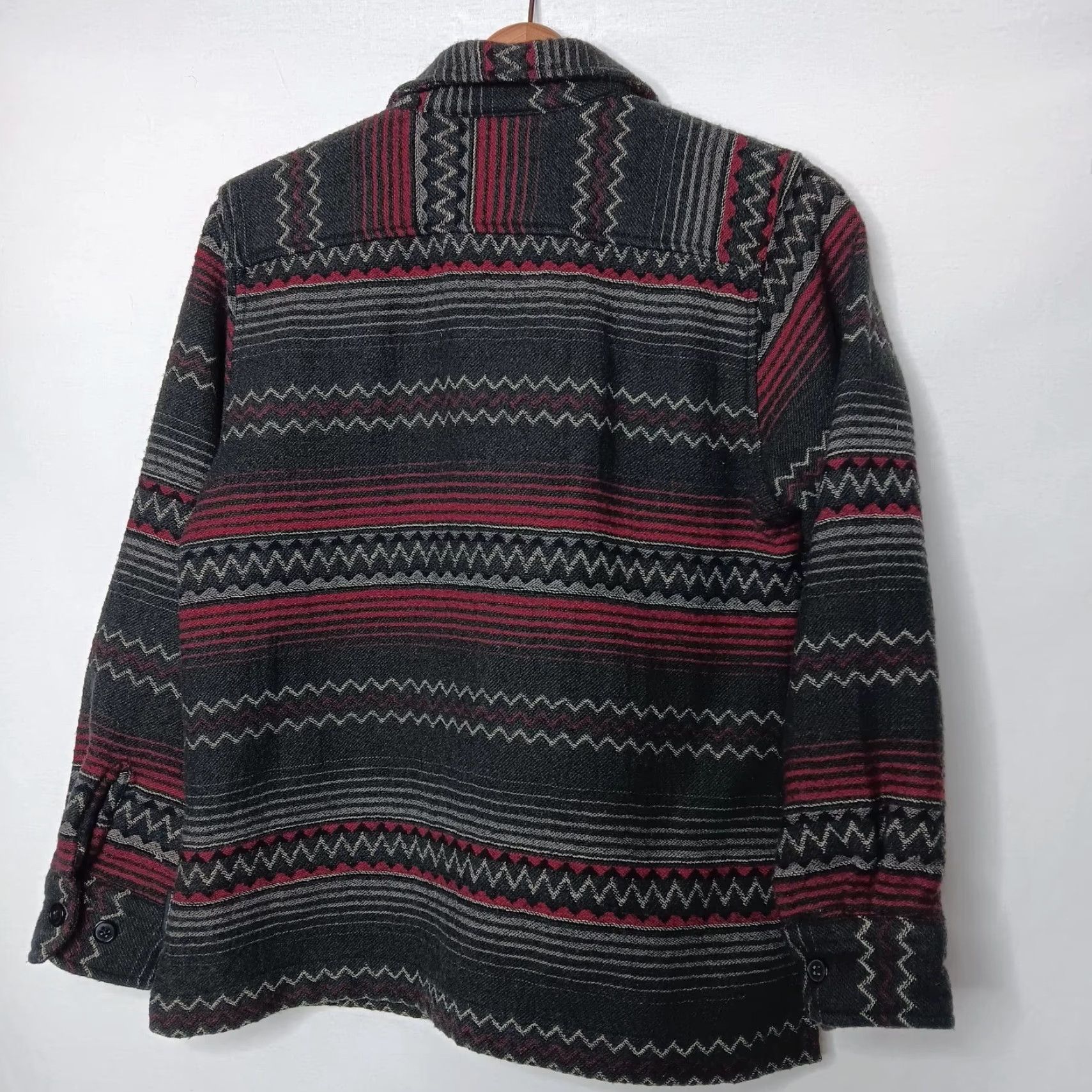 Vintage VINTAGE Woolrich Shirt Jacket Women S Gray Wool Blend Southwest Striped Zip Casual Workwear Size S / US 4 / IT 40 - 2 Thumbnail