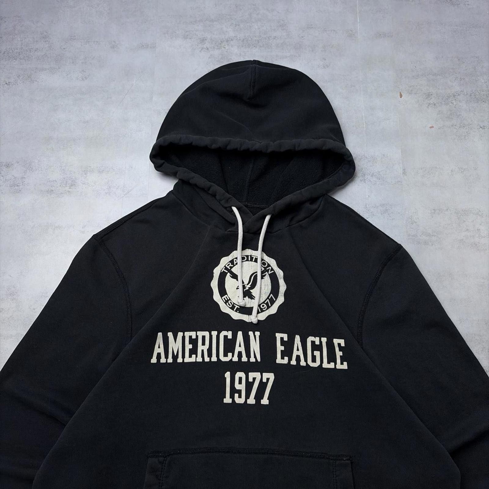 American Eagle Outfitters Y2K Black American Eagle Grunge Baggy Skater Hoodie Size US L / EU 52-54 / 3 - 3 Thumbnail