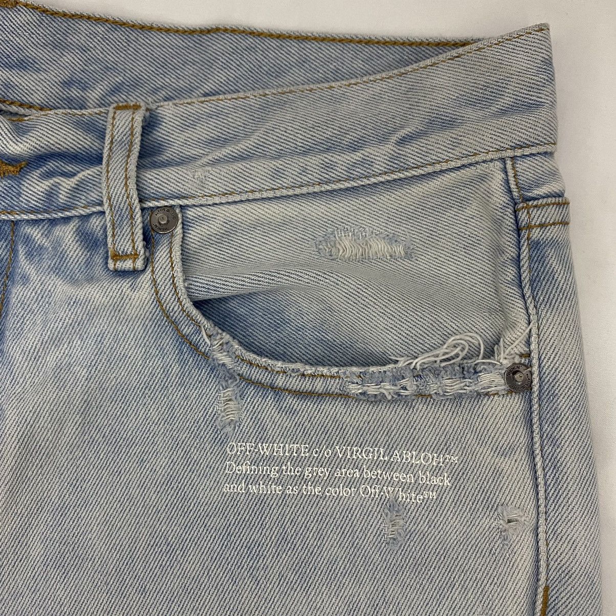 Off-White Off White Corp Distress Skinny Jeans Size 32" / US 10 / IT 46 - 7 Thumbnail