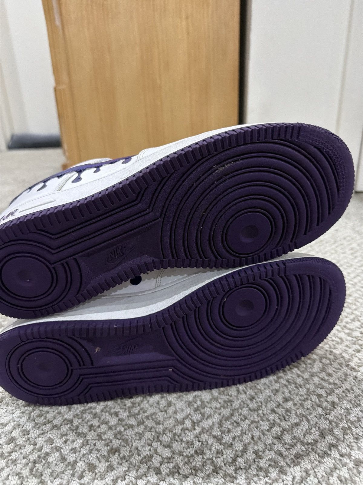 Nike Air Force 1 size 11.5 Purple Hand-Painted Size US 11.5 / EU 44-45 - 4 Thumbnail