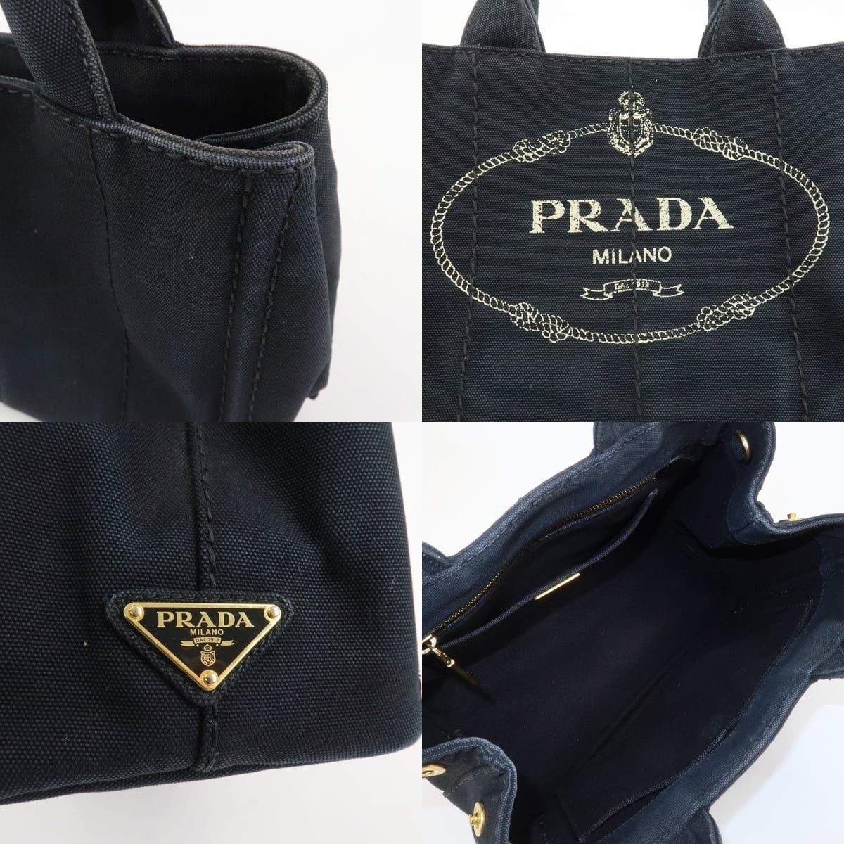 Prada Prada Canapa Mini Tote Canvas Black Size ONE SIZE - 7 Thumbnail