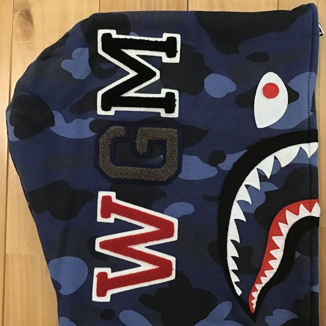 Bape BAPE WGM Blue camo Shark full zip hoodie a bathing ape Size US M / EU 48-50 / 2 - 5 Thumbnail