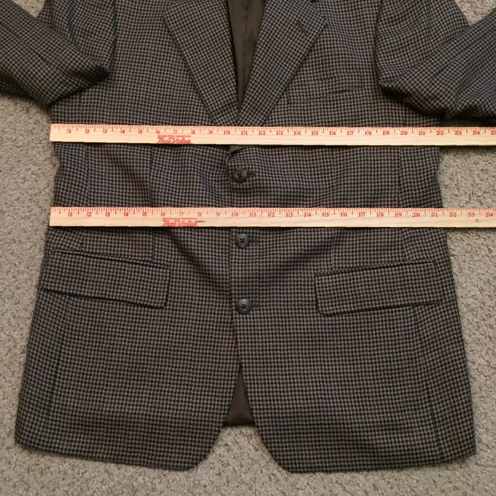 Vintage Stuart Hughes Blazer Mens 42R Brown Black Houndstooth Window Poly Wool Blend Jacket Coat Single-Breasted Three-Button Notch Lapel Mens 2 Piece Brown Size 42R - 5 Thumbnail