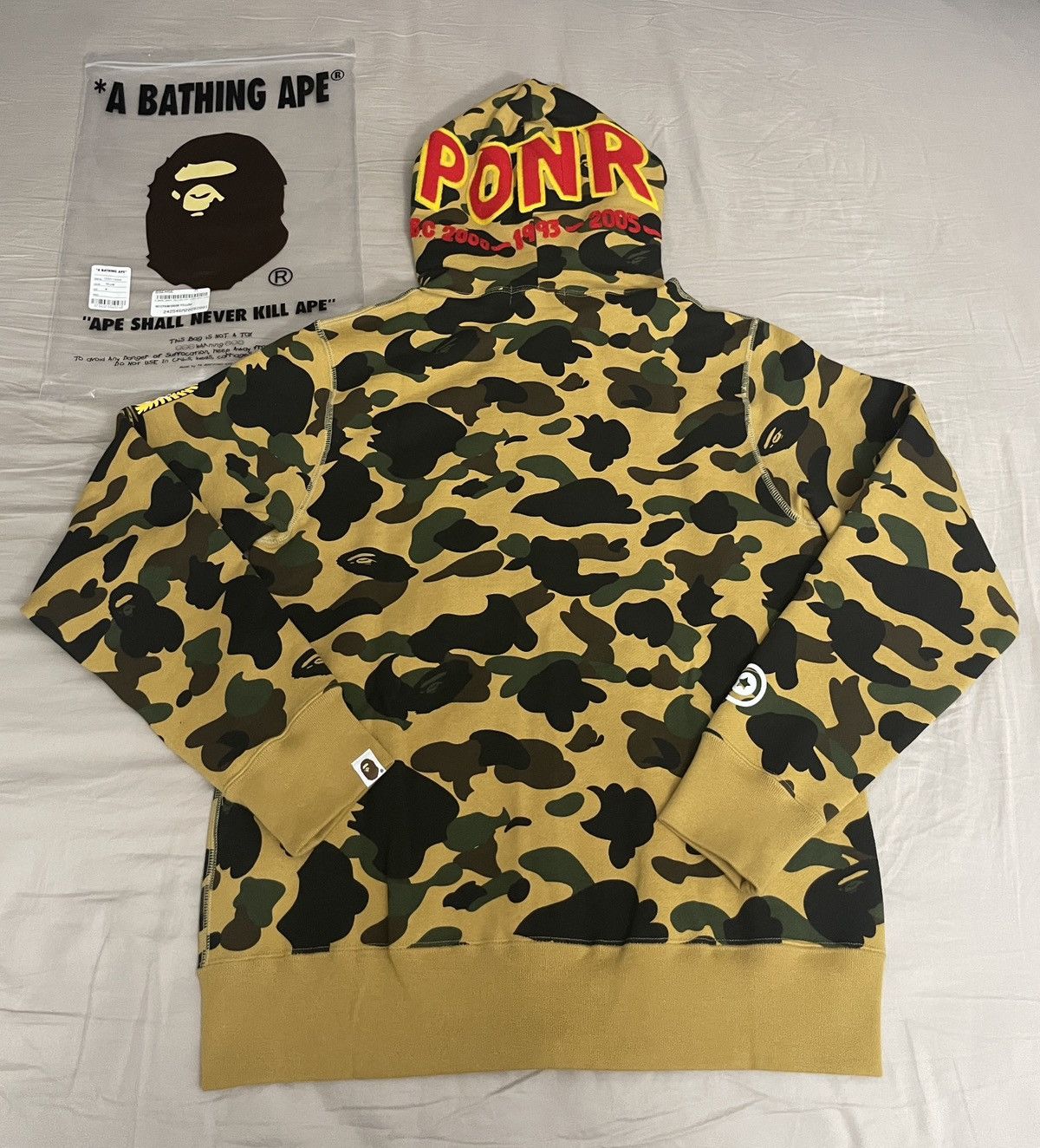 Bape BAPE PONR Shark Full Zip Hoodie Yellow Size US M / EU 48-50 / 2 - 2 Thumbnail