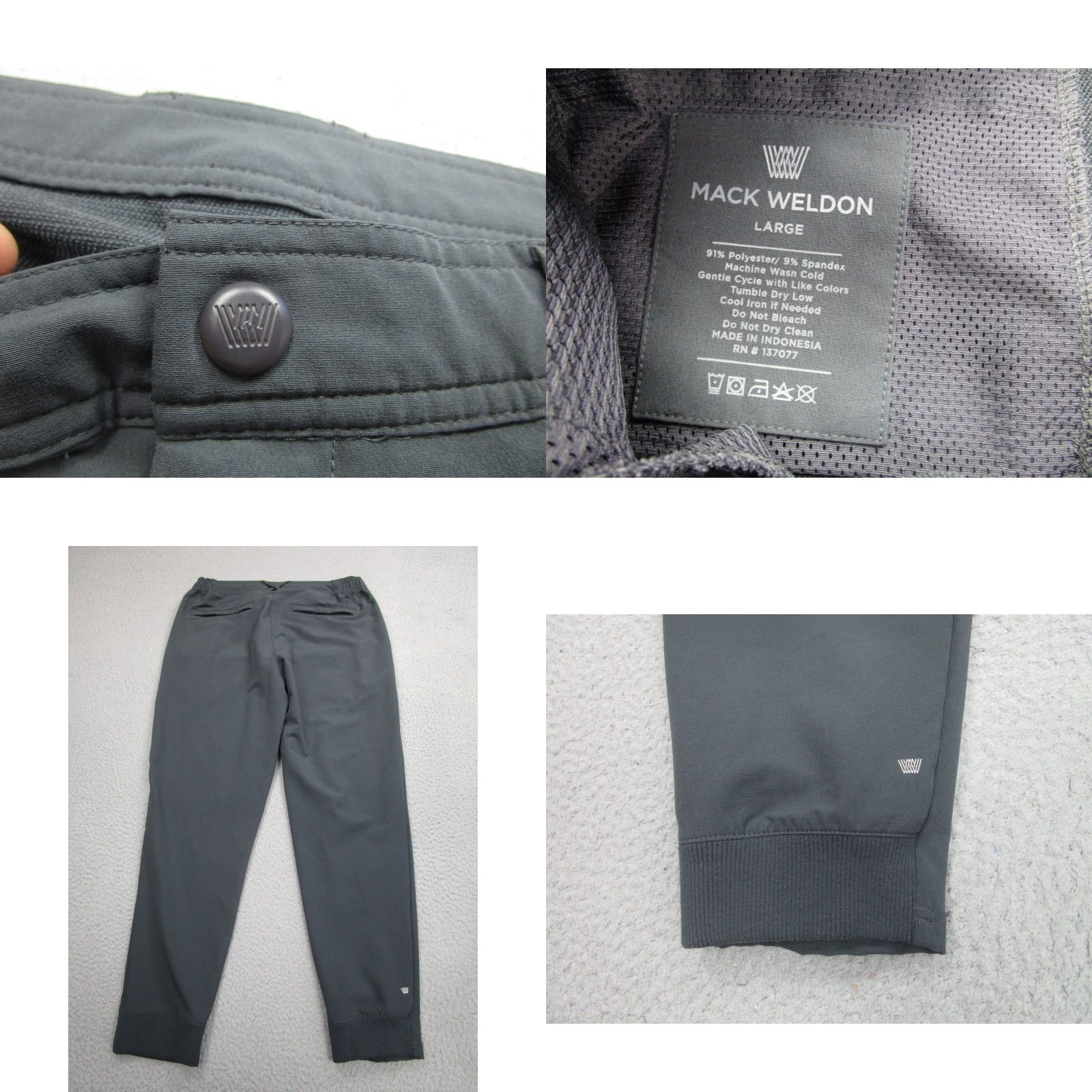 Vintage Mack Weldon Pants Mens L Gray Asphalt Radius Flex Joggers Activewear Performance Size US 33 - 8 Thumbnail