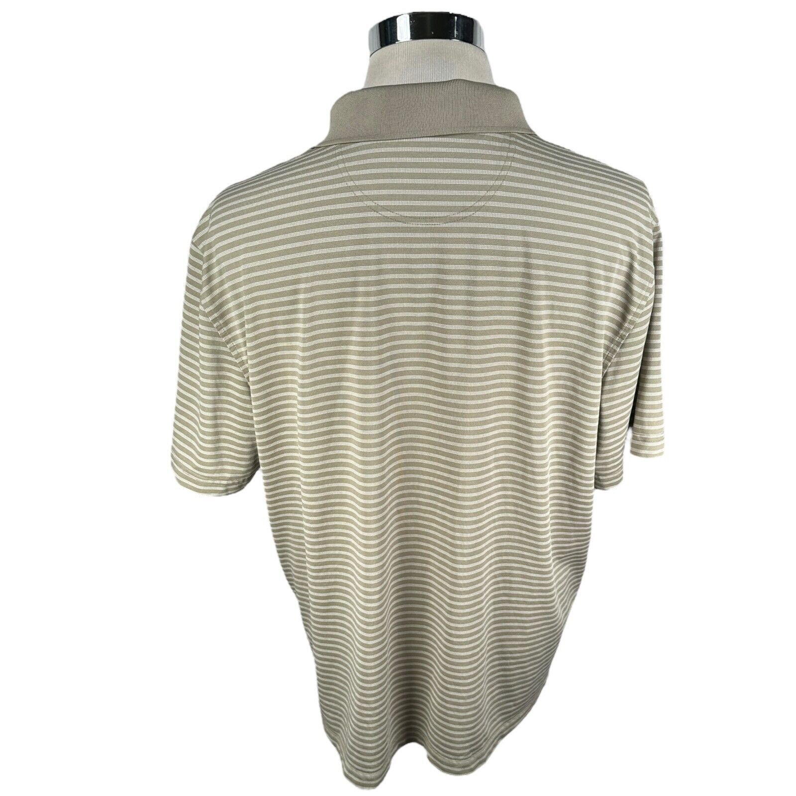 Greg Norman Greg Norman Golf Polo Shirt Men XL Beige Striped Polyester Size US XL / EU 56 / 4 - 4 Thumbnail