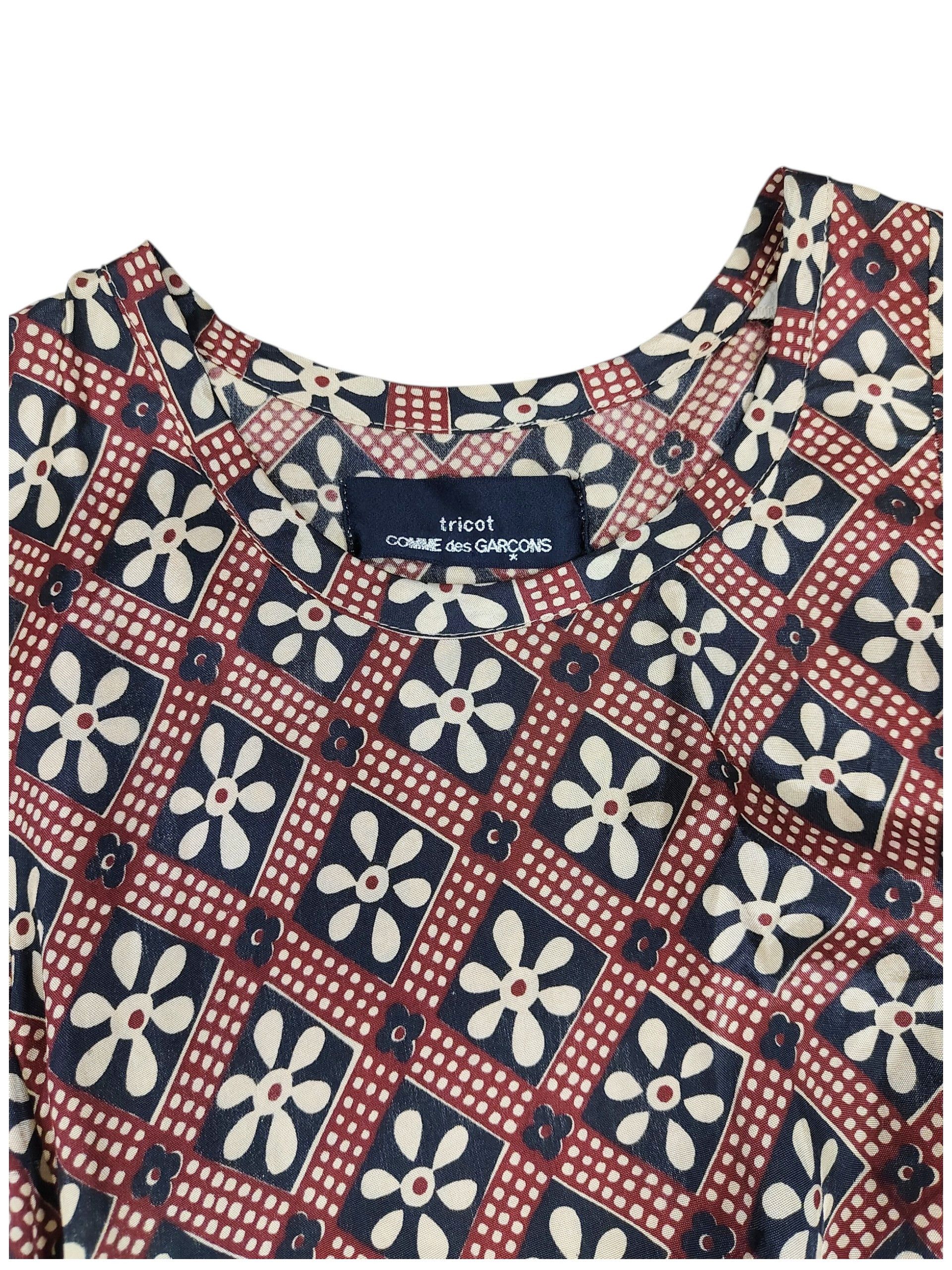 Tricot Comme des Garcons AD97 Tricot CDG- Asymmetric Draped Floral Geometric Dress Size M / US 6-8 / IT 42-44 - 8 Thumbnail