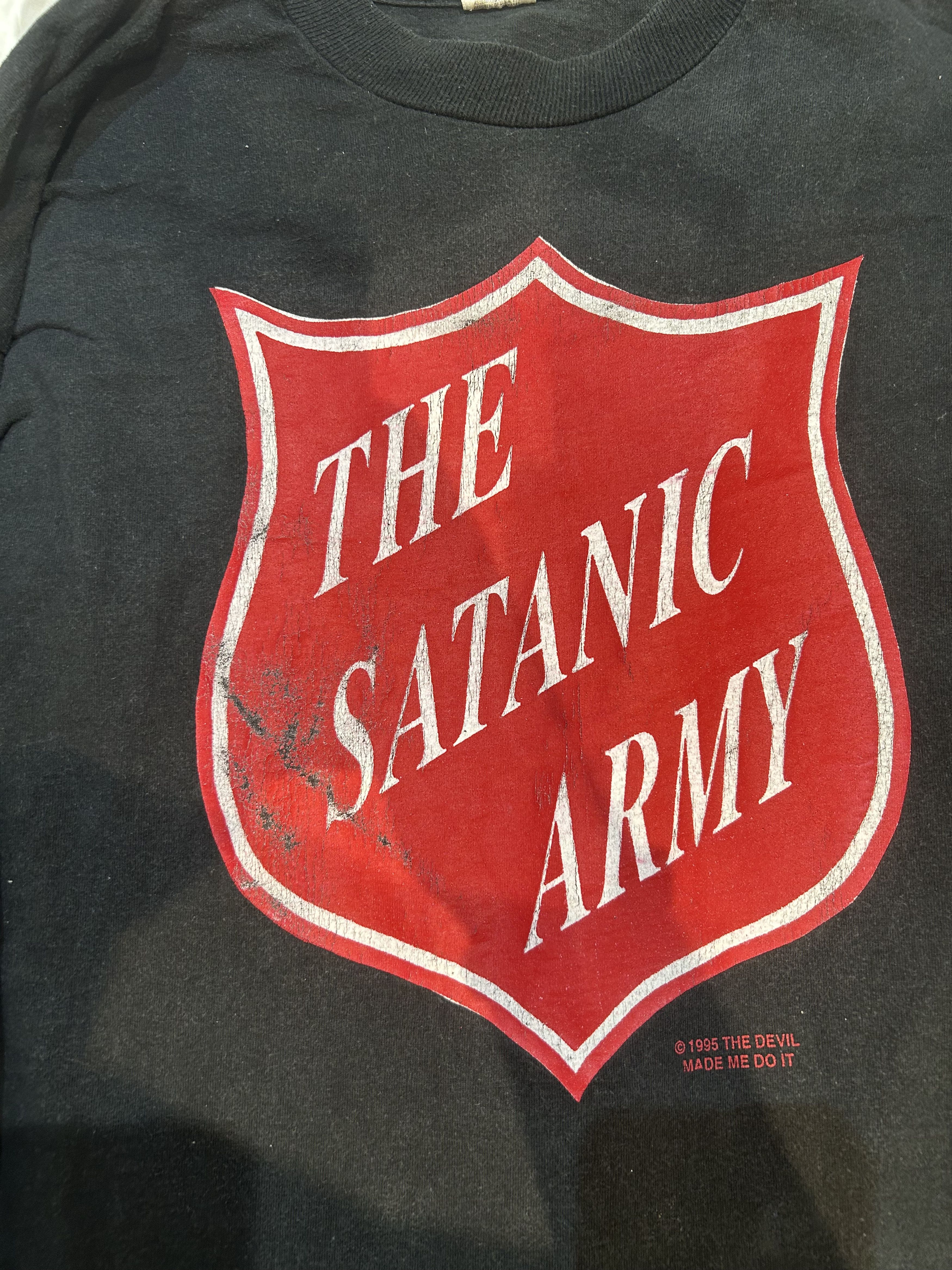 Vintage The rarest Marilyn Manson vintage shirt satanic army Size US XL / EU 56 / 4 - 2 Thumbnail
