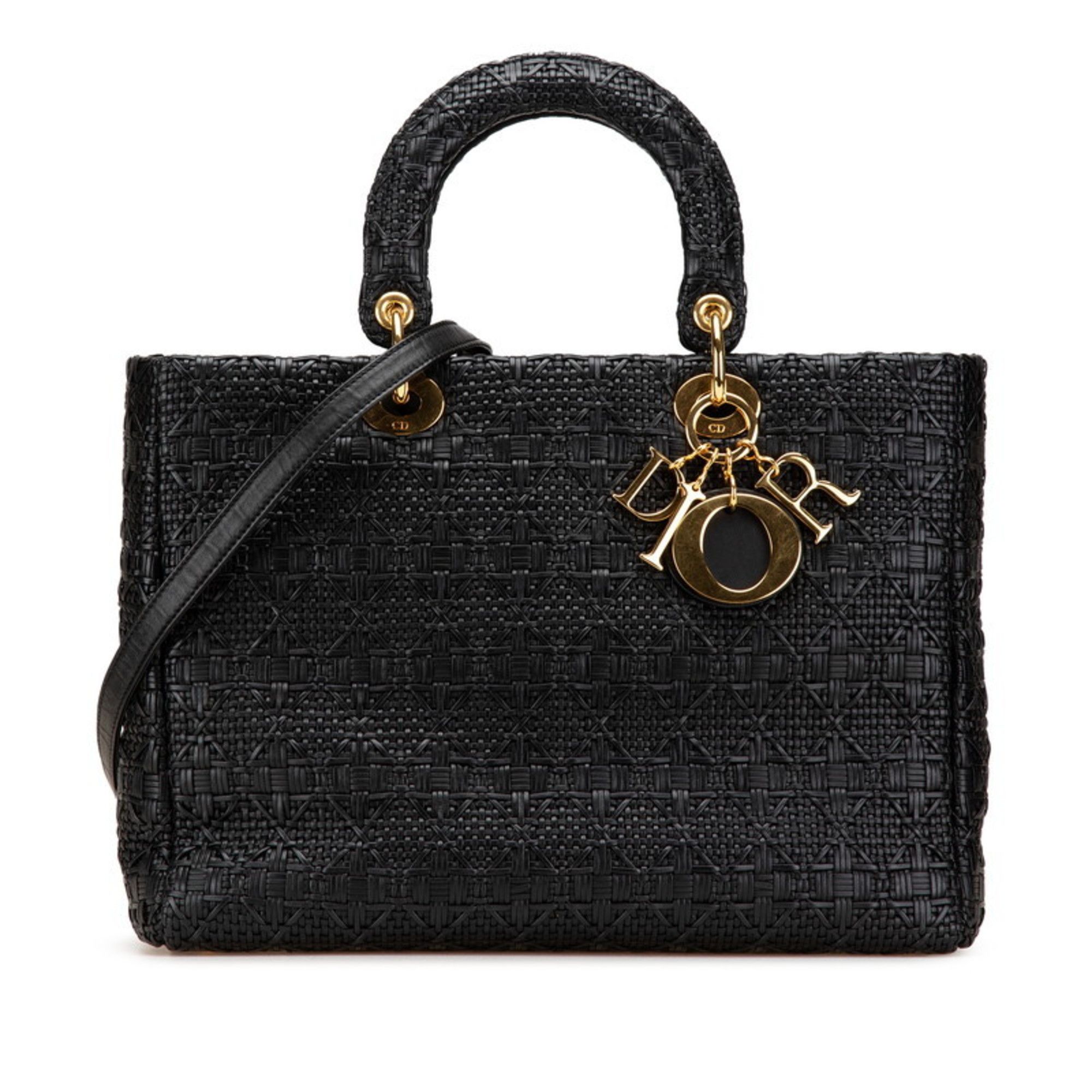Dior Christian Dior Dior Lady Handbag Shoulder Bag 2WAY Black Leather Women's Size ONE SIZE - 1 Thumbnail