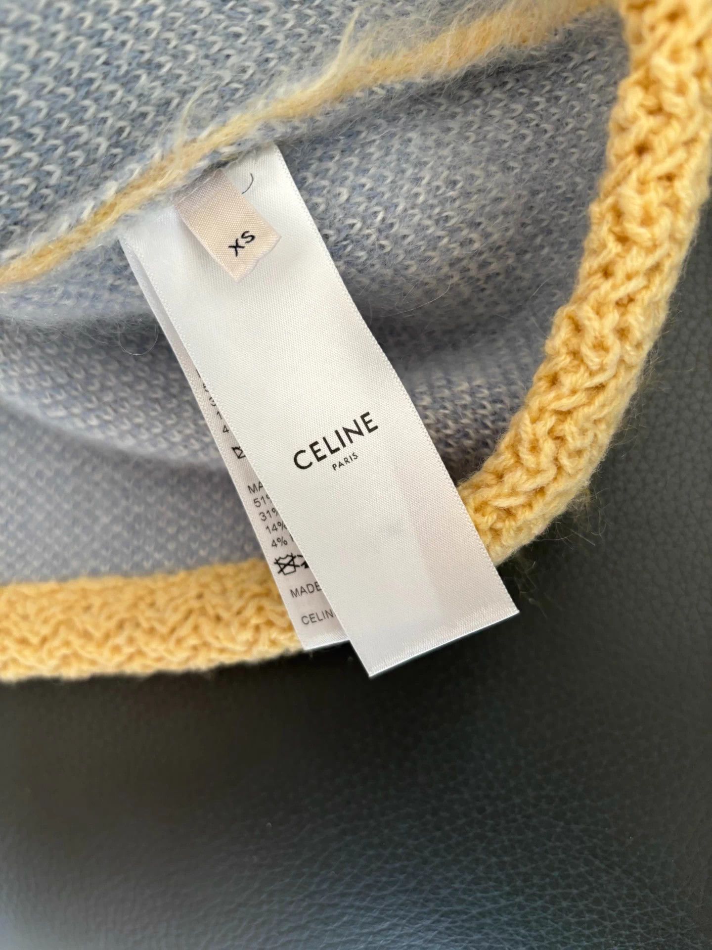 Celine Celine 2022SS light yellow double face wool mohair cardigan Size XS / US 0-2 / IT 36-38 - 6 Thumbnail