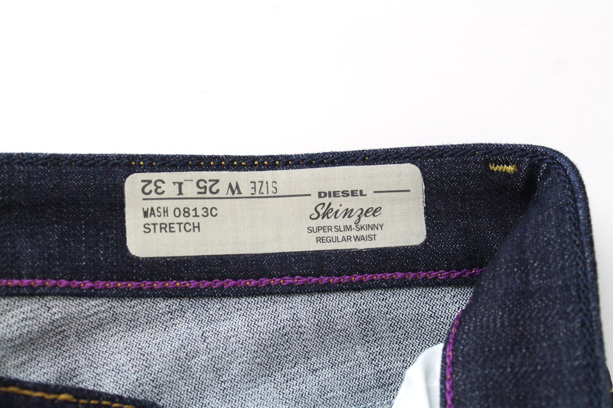 Diesel SKINZEE 0813C W25/L32 Blue Stretch Skinny Jeans 69989 Size 25" / US 0 / IT 36 - 6 Thumbnail